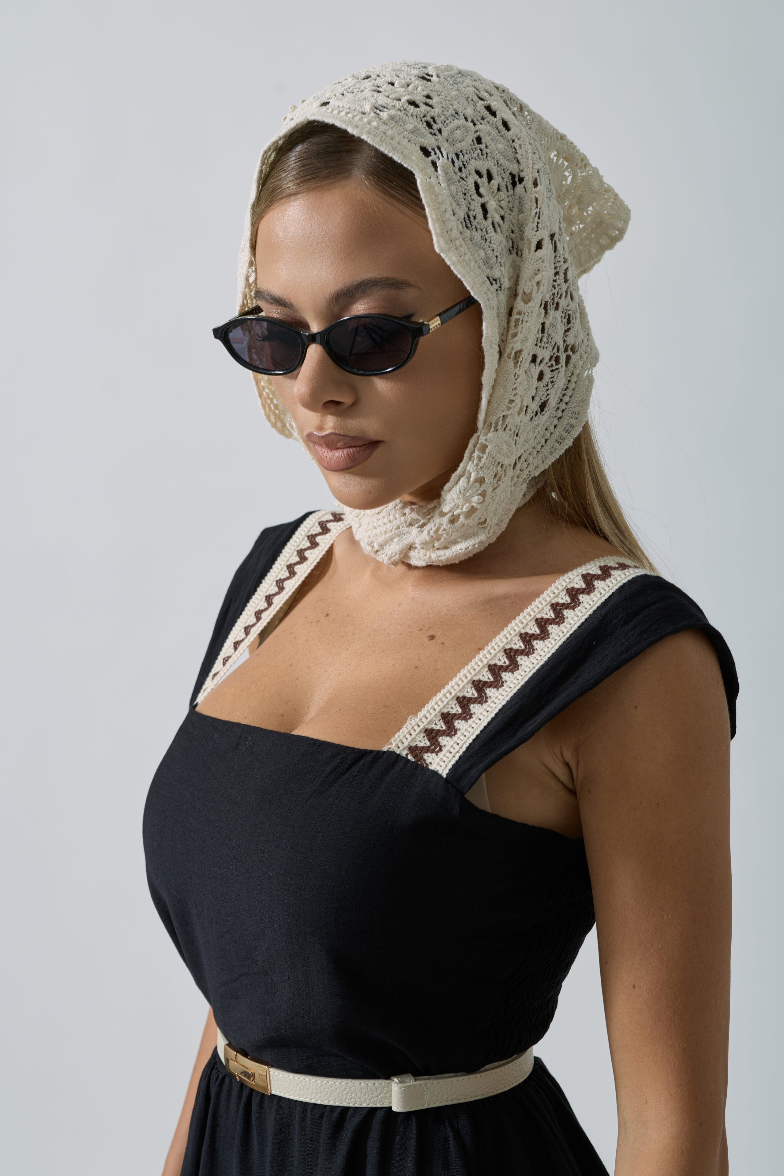 Multi Foulard Macramé burro|Colore:Burro