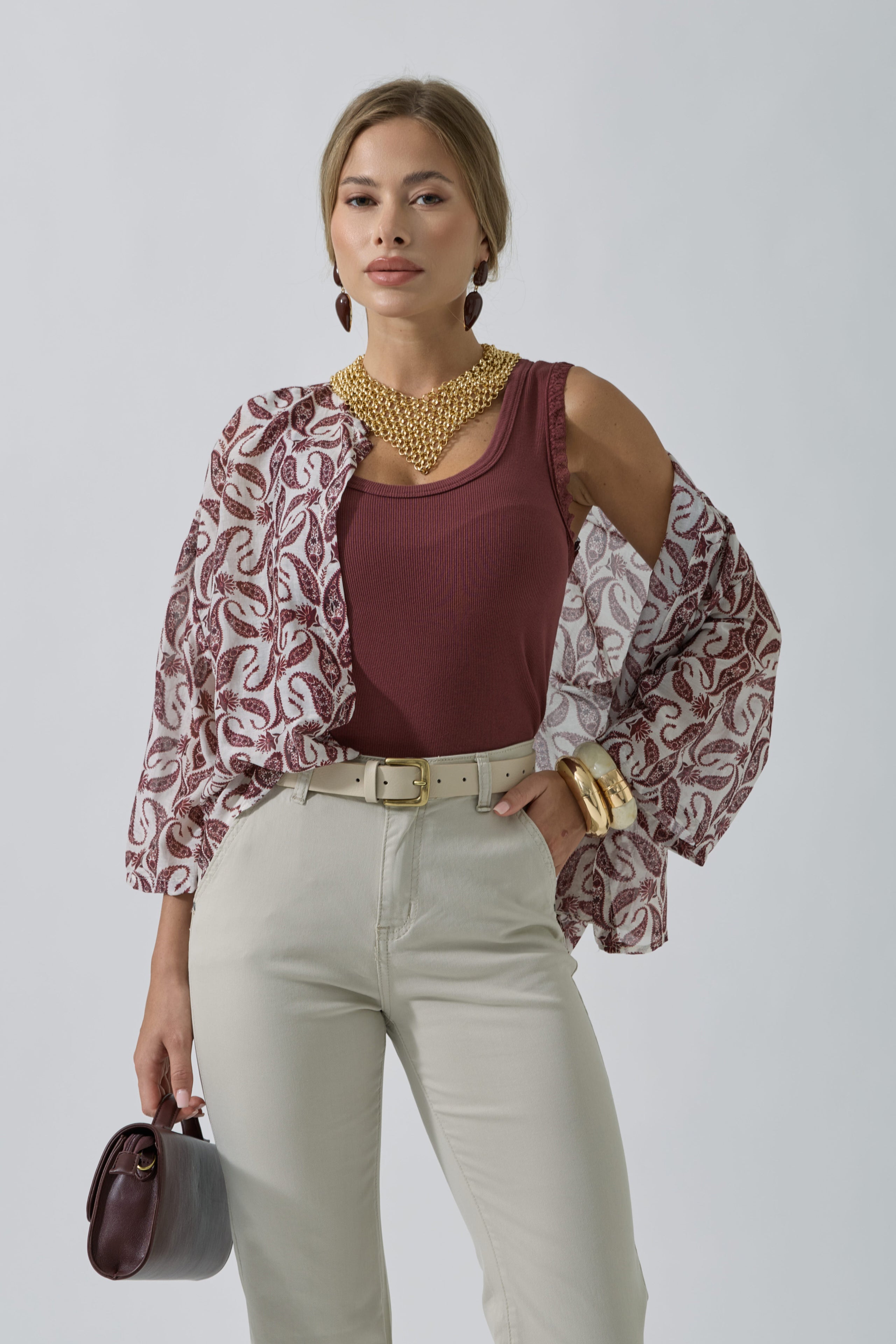 Camicia Fantasia Cashmere bordeaux|Colore:Bordeaux