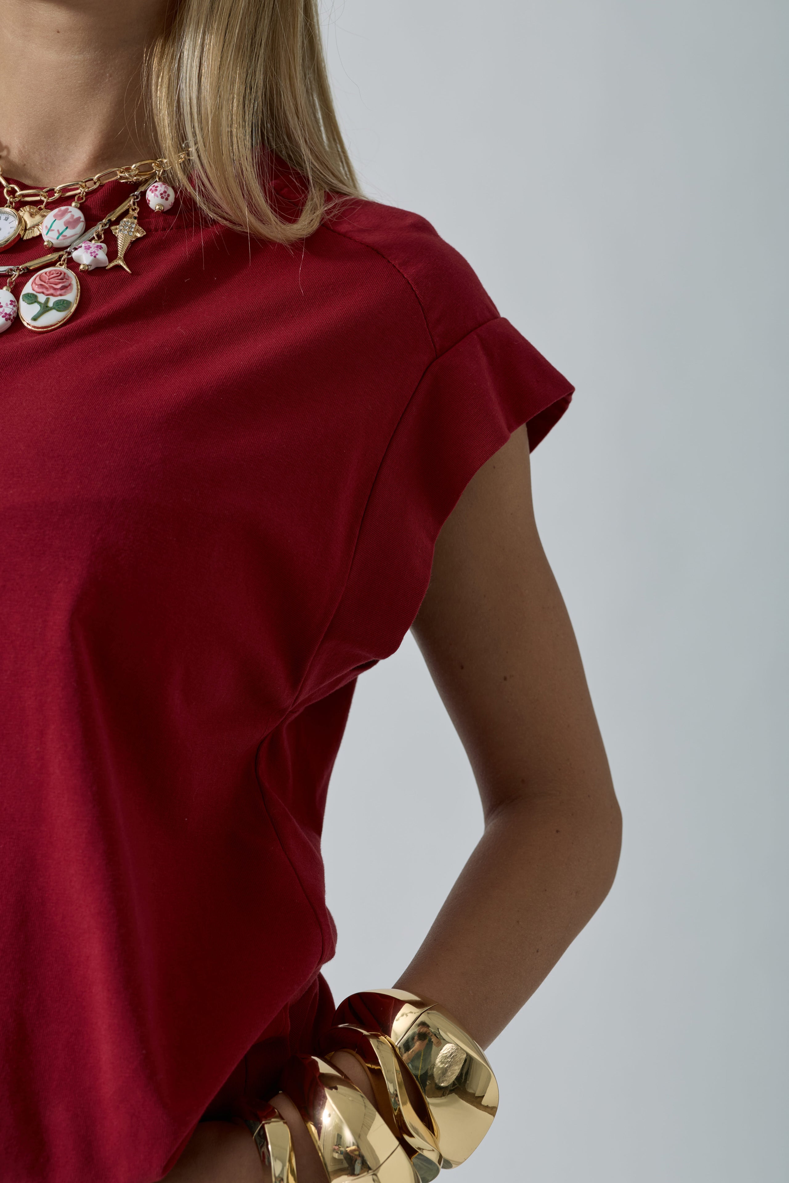 T-Shirt Ines Rosso india|Colore:Rosso india