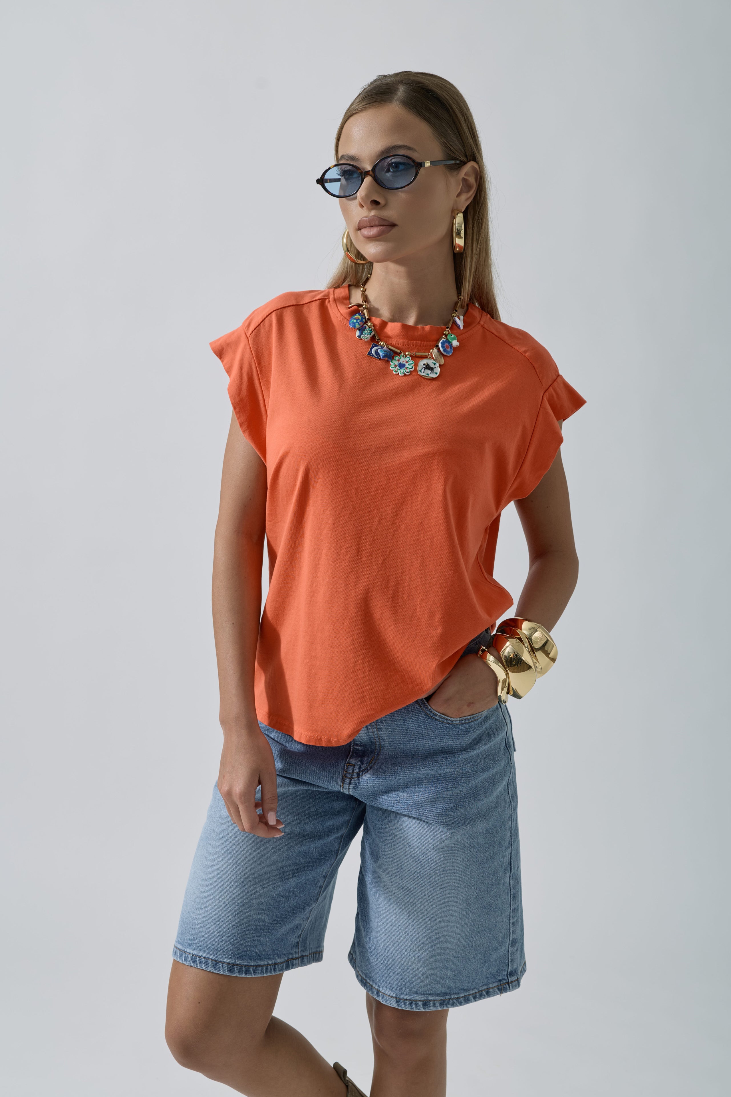 T-Shirt Ines Arancio|Colore:Arancio