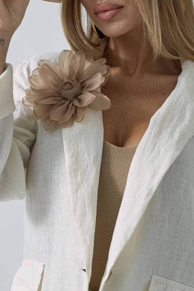 Spilla Flower beige scuro|Colore:Beige scuro
