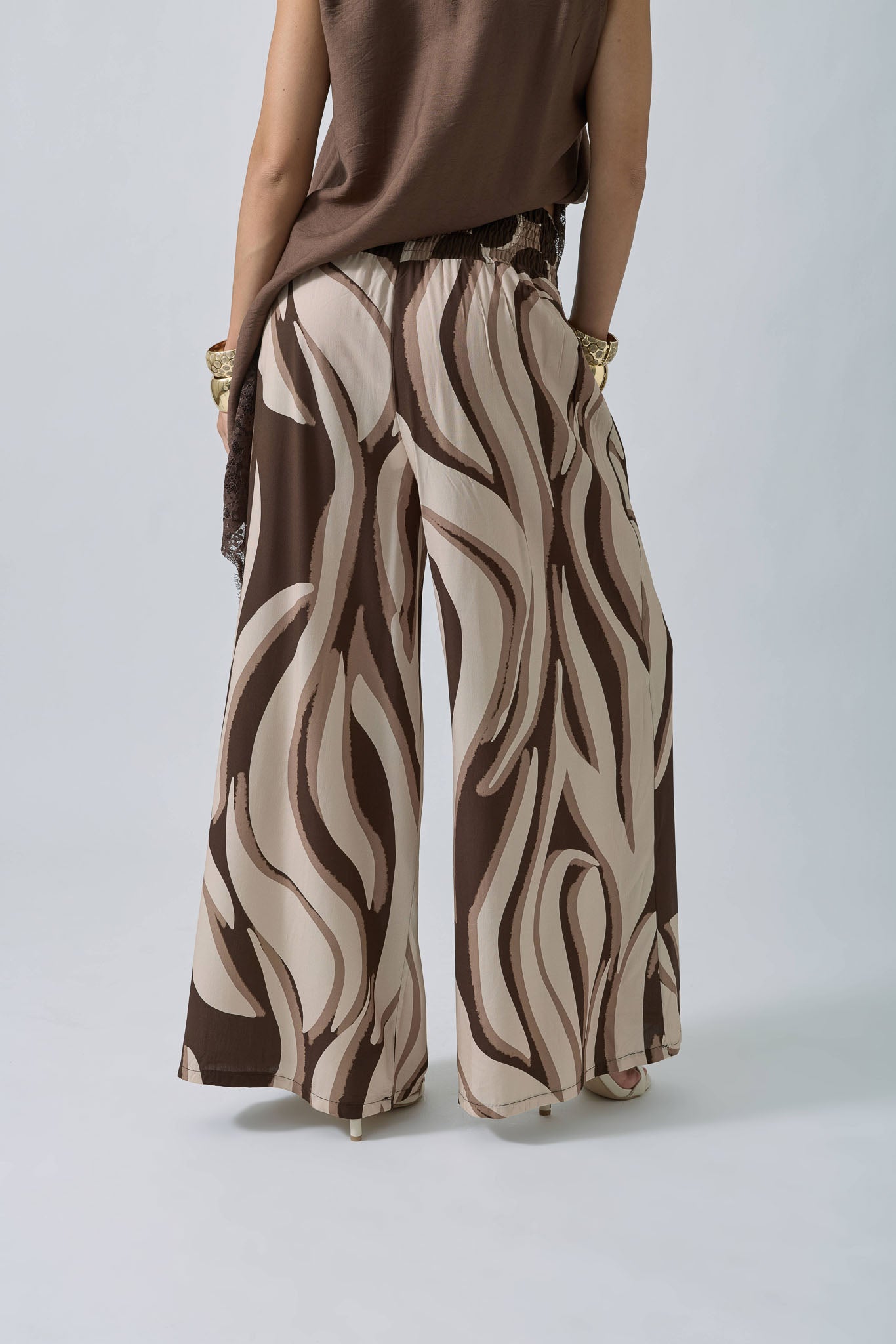 Pantalone Fantasia Ondulata beige|Colore:Beige
