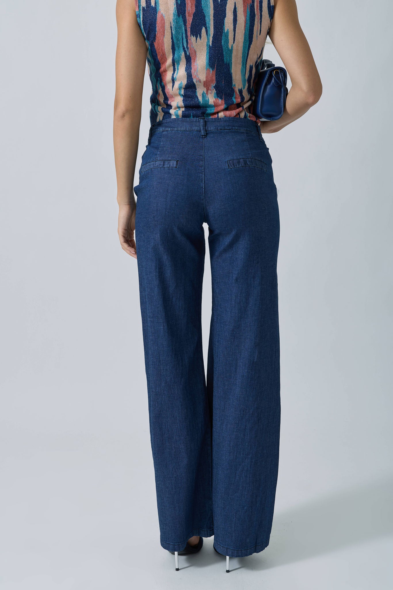Pantalone Chambray denim scuro|Colore:Denim scuro