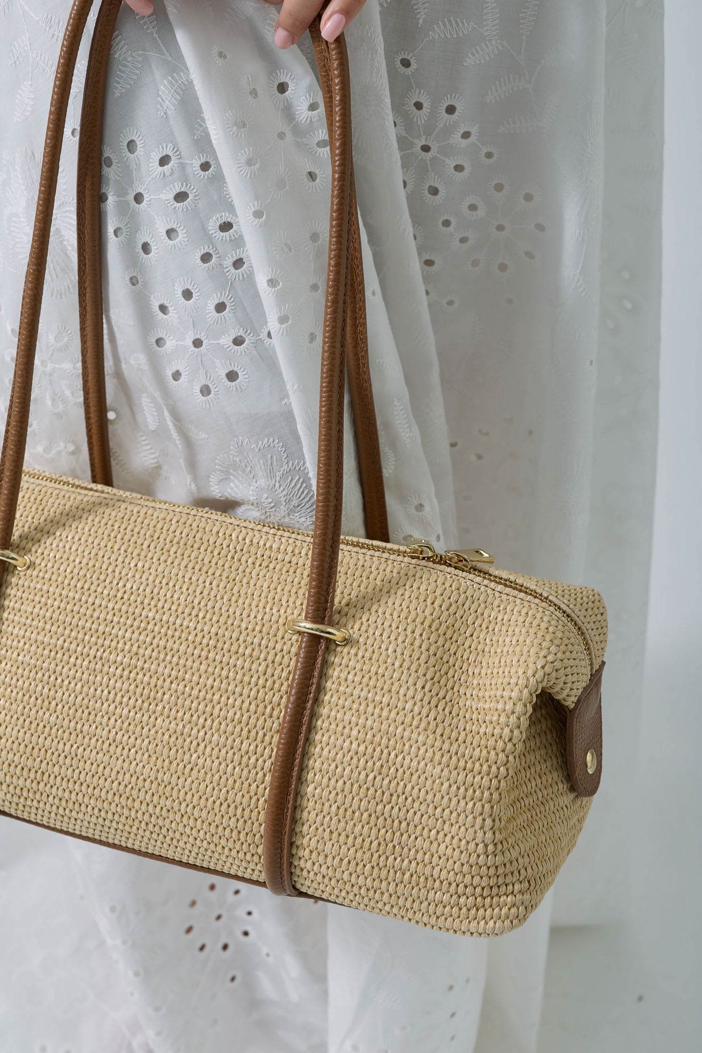 Borsa Sophie Rafia cuoio|Colore:Cuoio