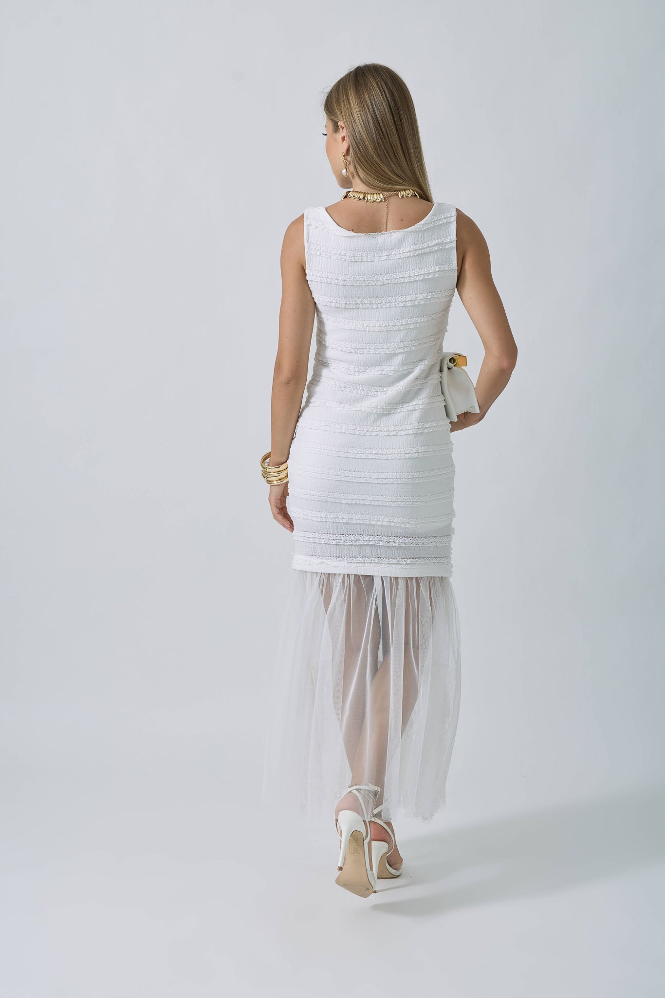 Abito Tulle Chic bianco|Colore:Bianco