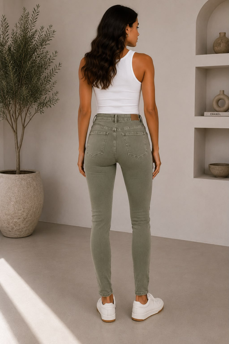 Pantalone 5 Tasche verde militare|Colore:Verde militare