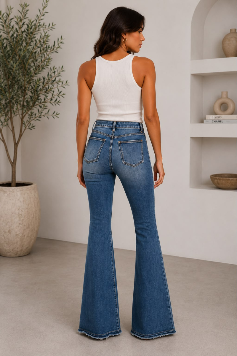 Jeans Flare denim scuro|Colore:Denim scuro
