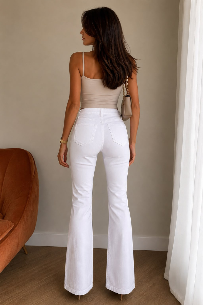Pantalone Zampa Push Up bianco|Colore:Bianco