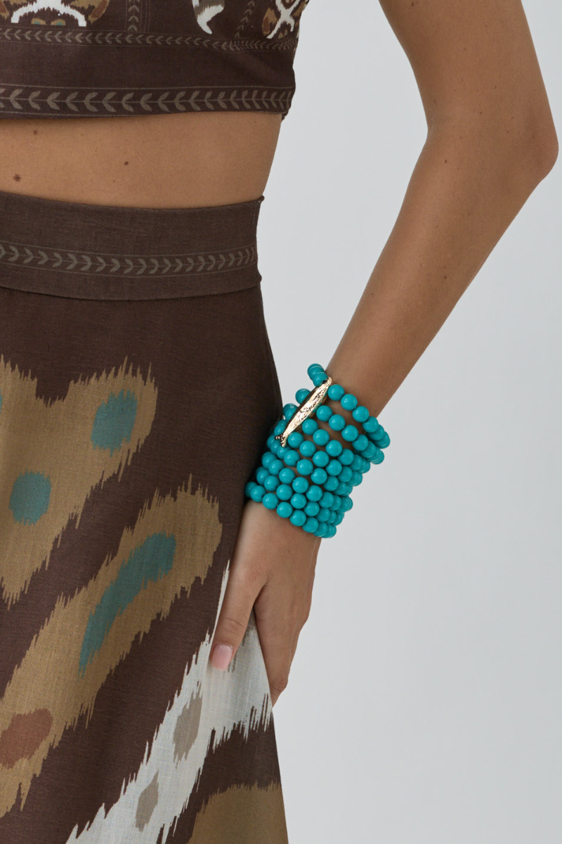 Bracciale Perle Fish Acquamarina|Colore:Acquamarina