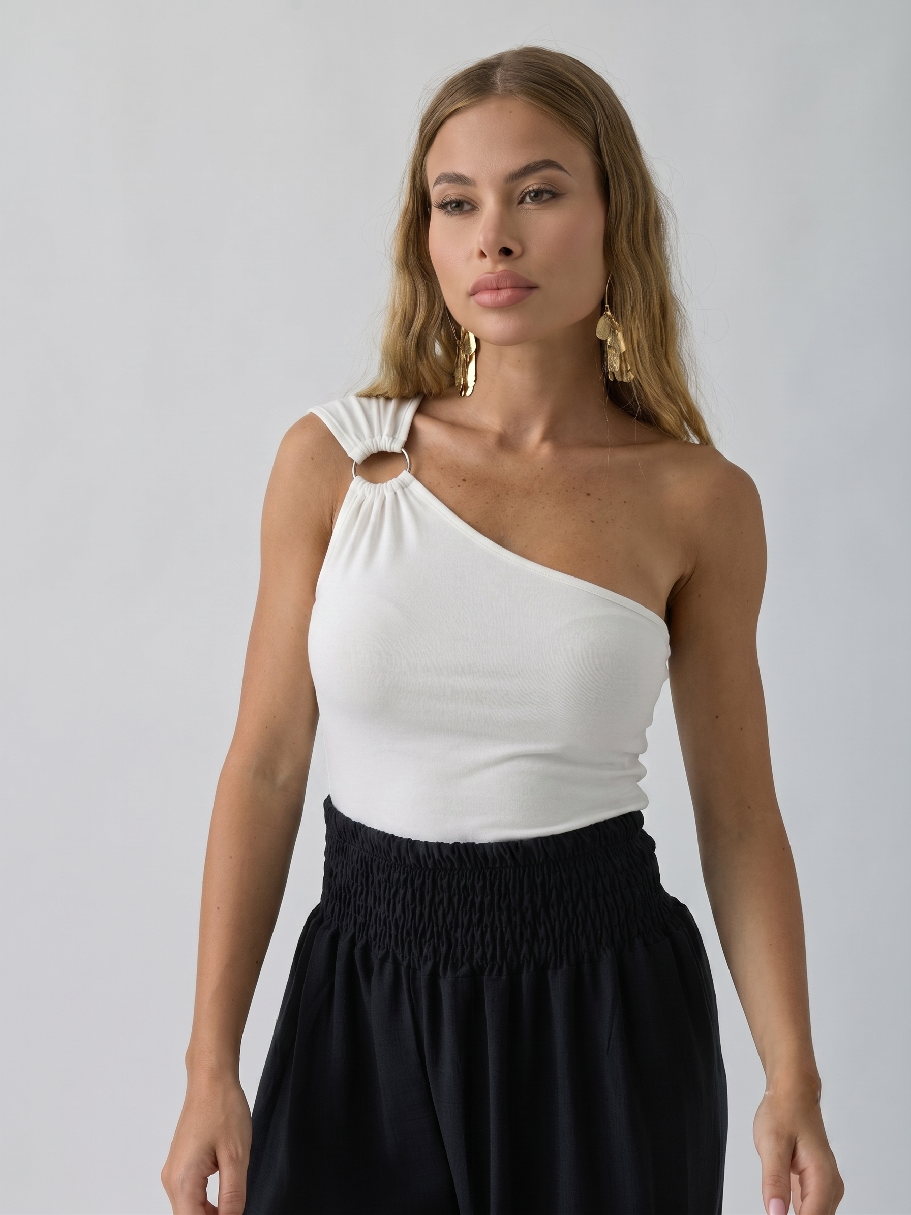 Monospalla Con Anello bianco|Colore:Bianco