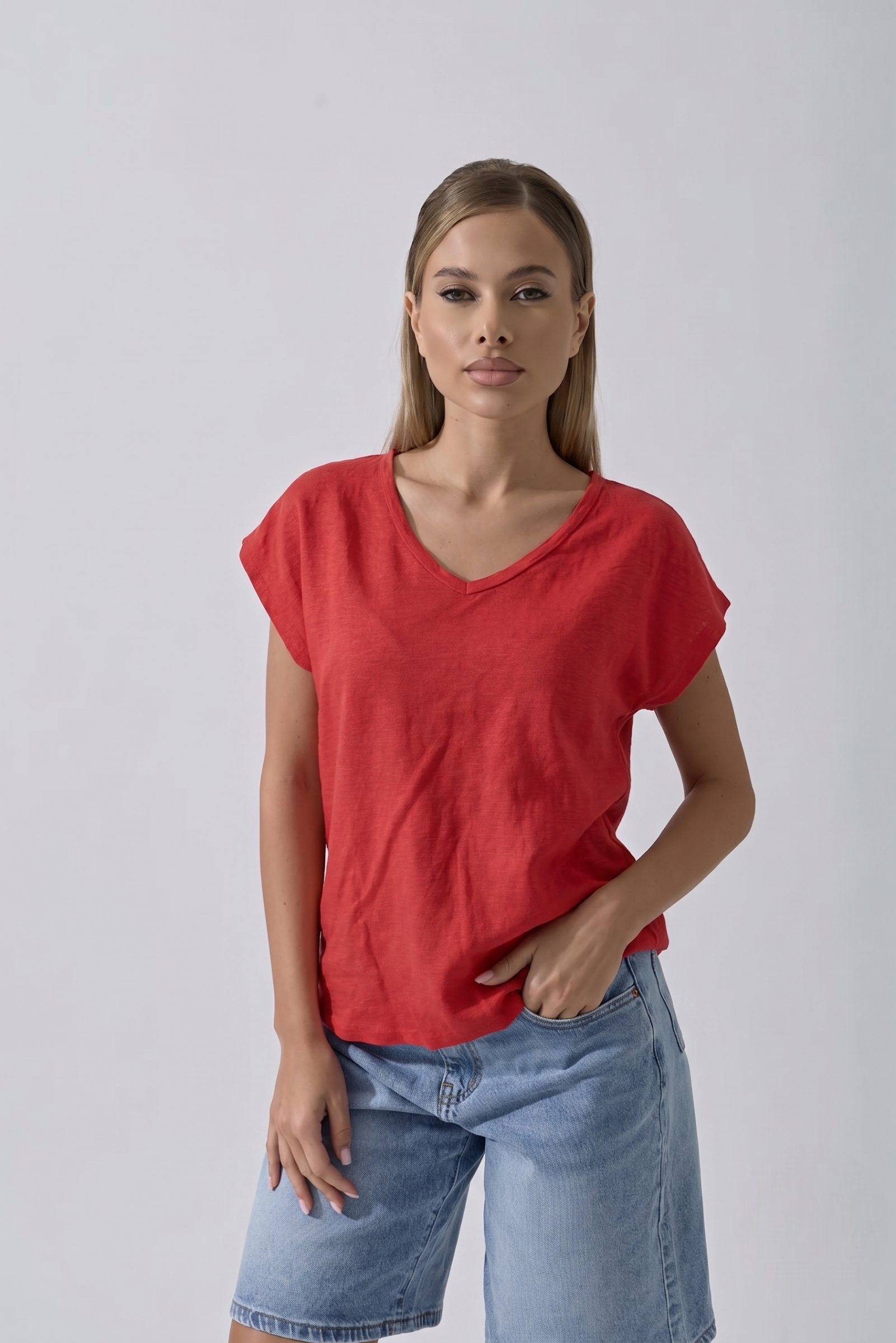 Maglia Arya 100% Lino rosso|Colore:Rosso