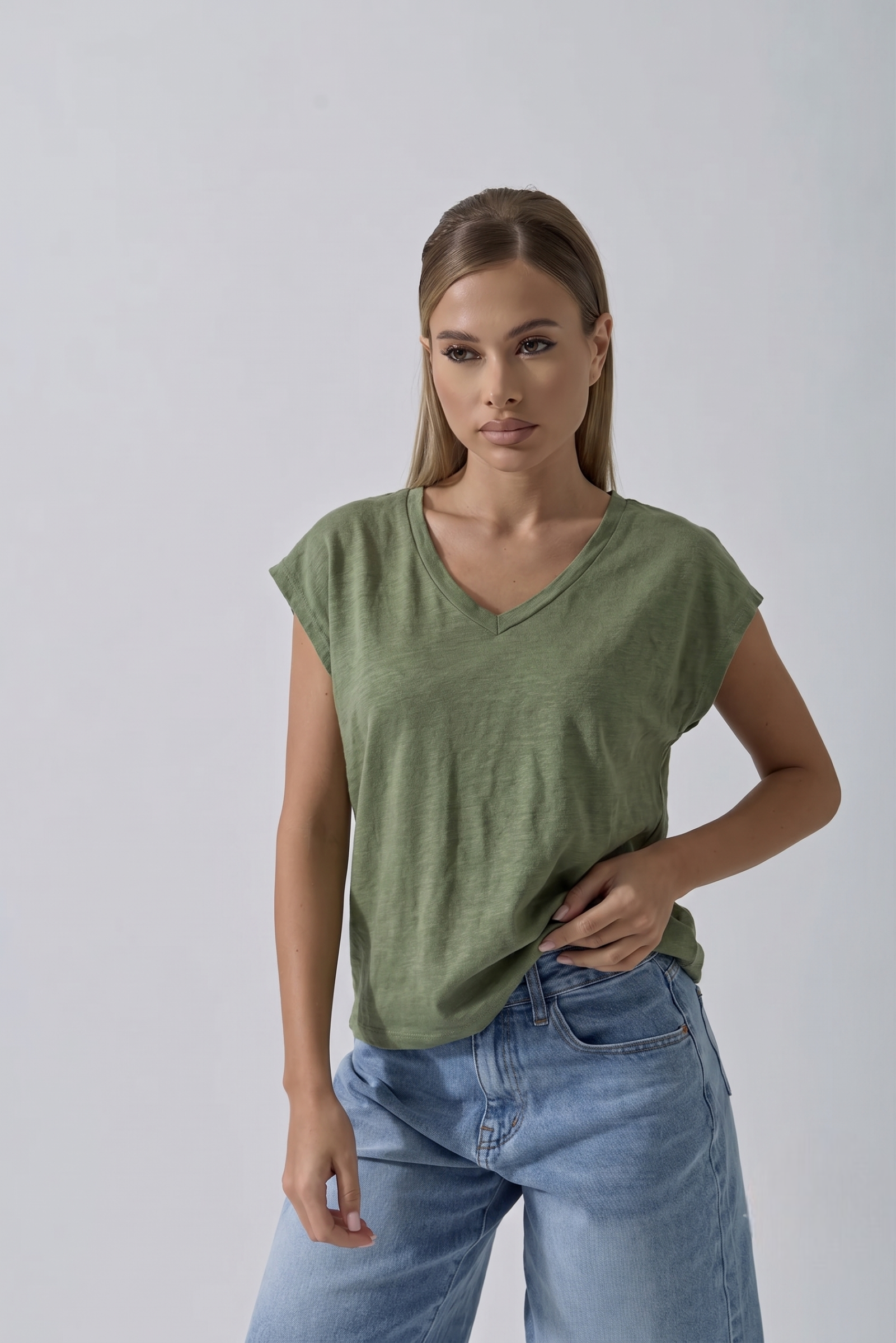 Maglia Arya 100% Lino verde|Colore:Verde