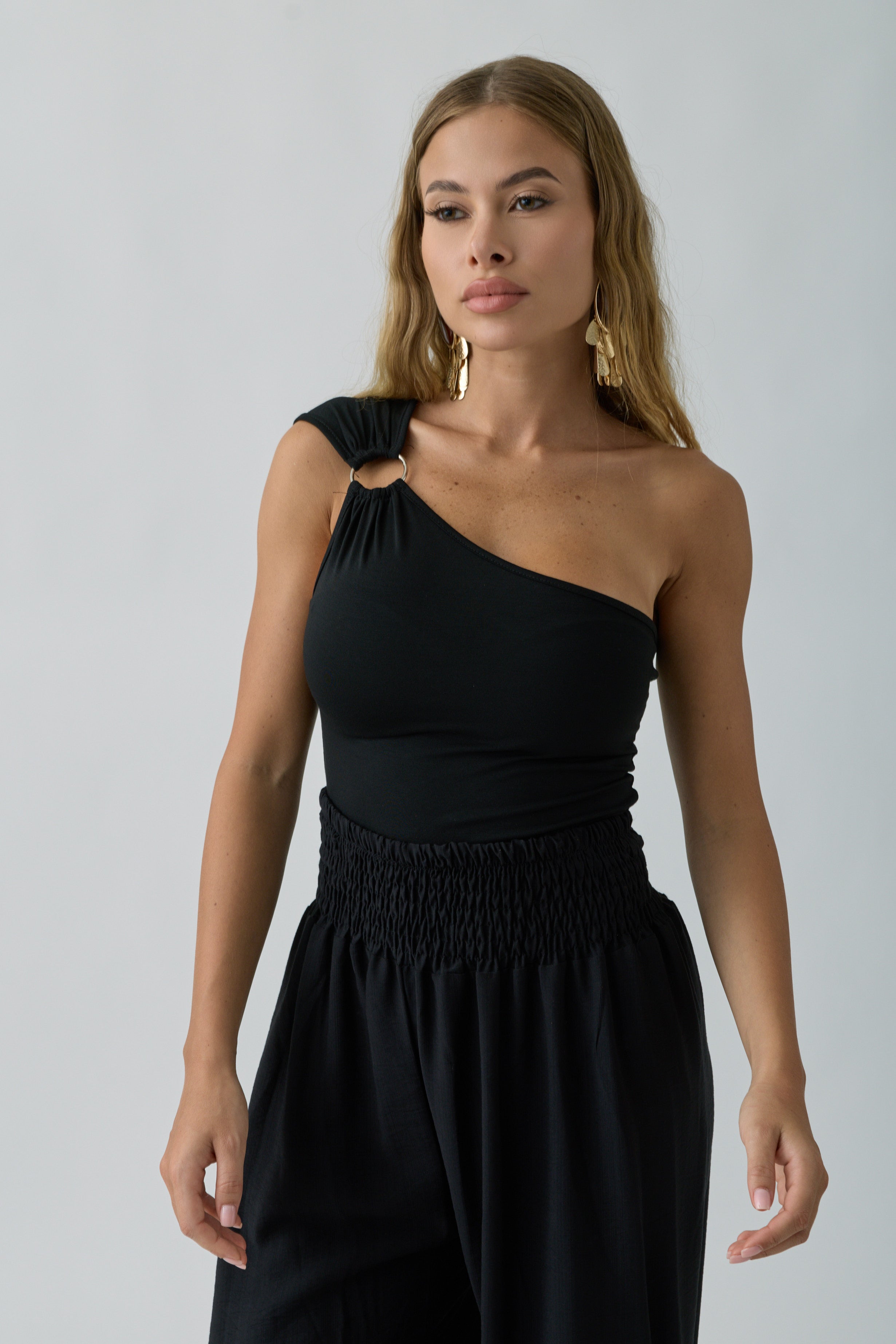 Monospalla Con Anello Nero|Colore:Nero