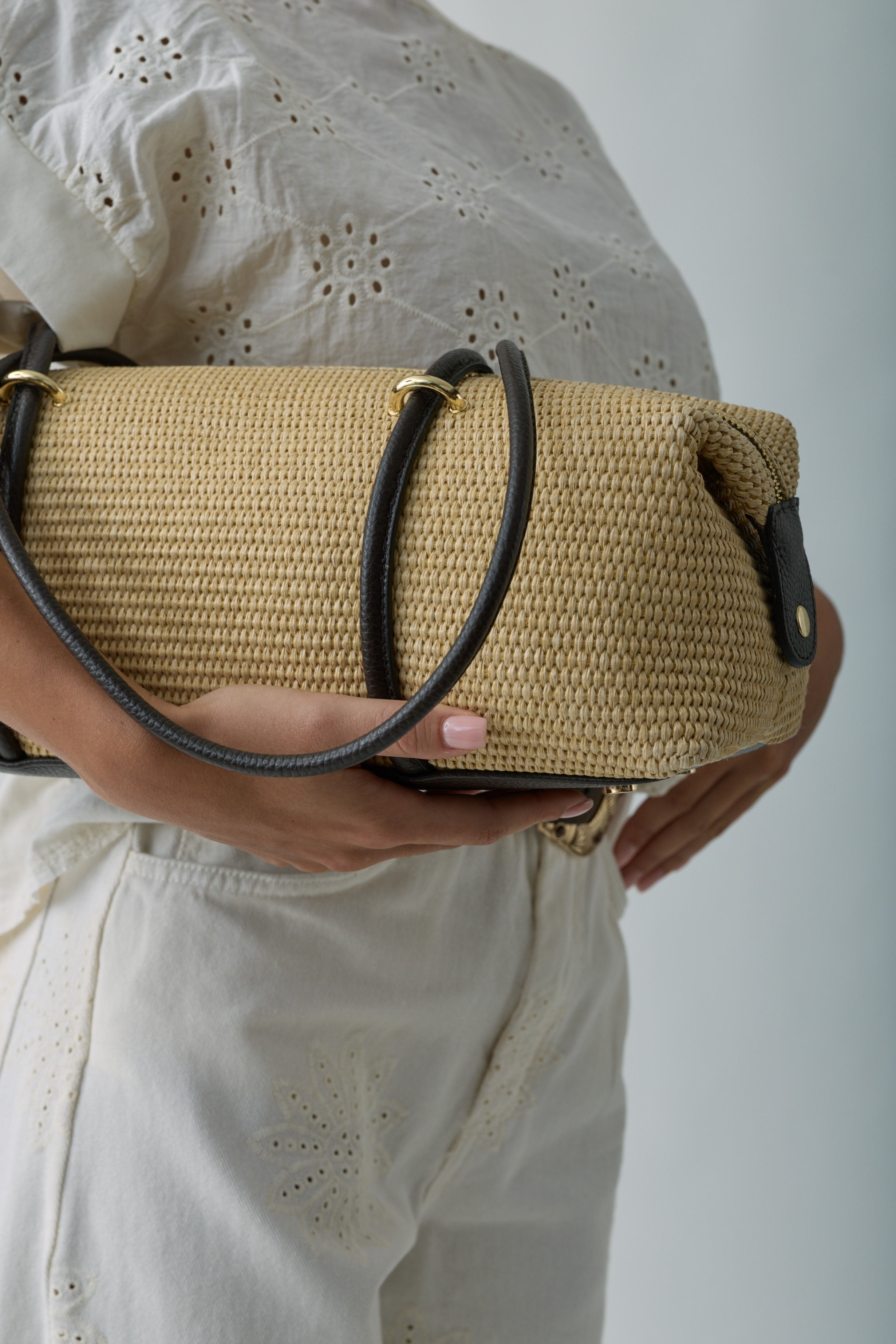 Borsa Sophie Rafia Testa di moro|Colore:Testa di moro