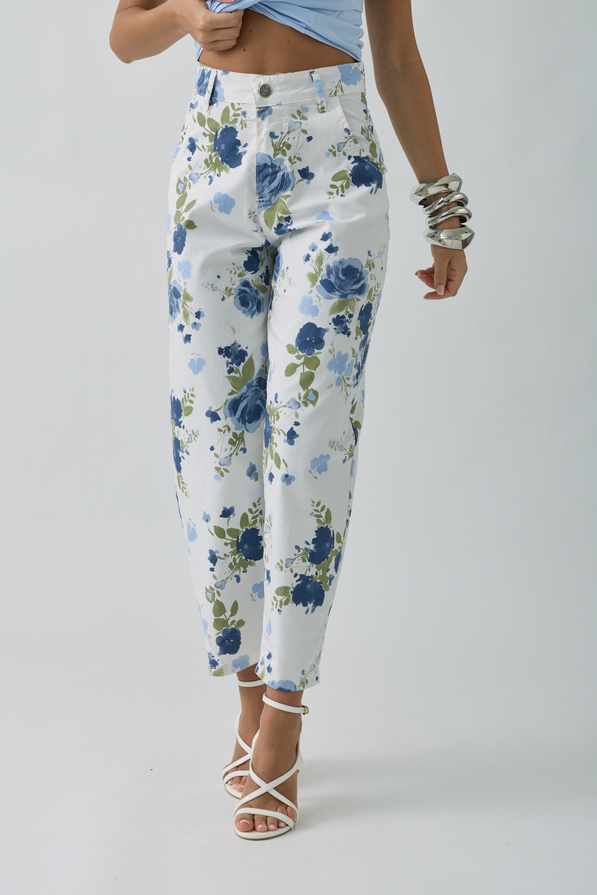 Pantalone Fiori avion|Colore:Avion