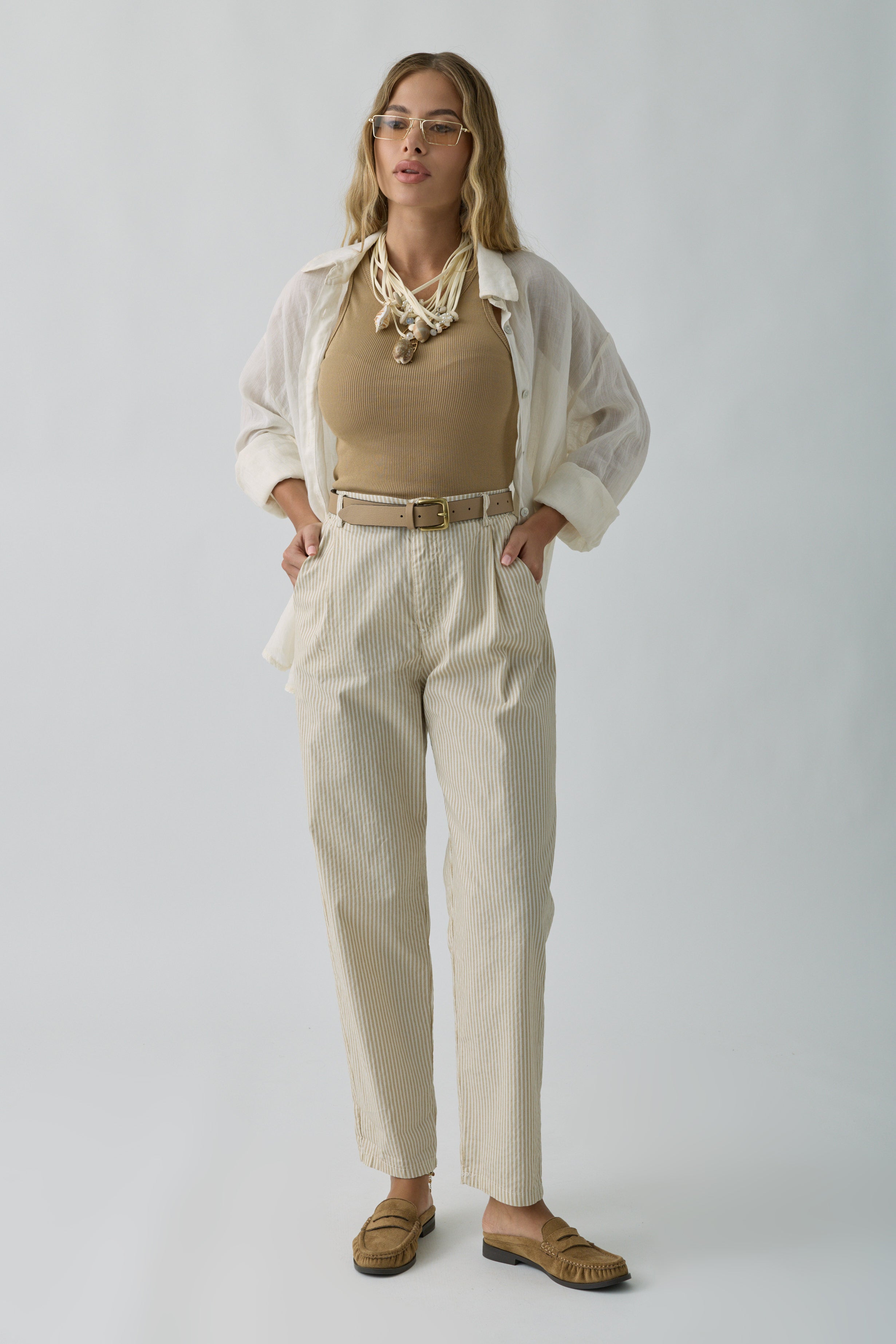 Pantalone Capri beige|Colore:Beige
