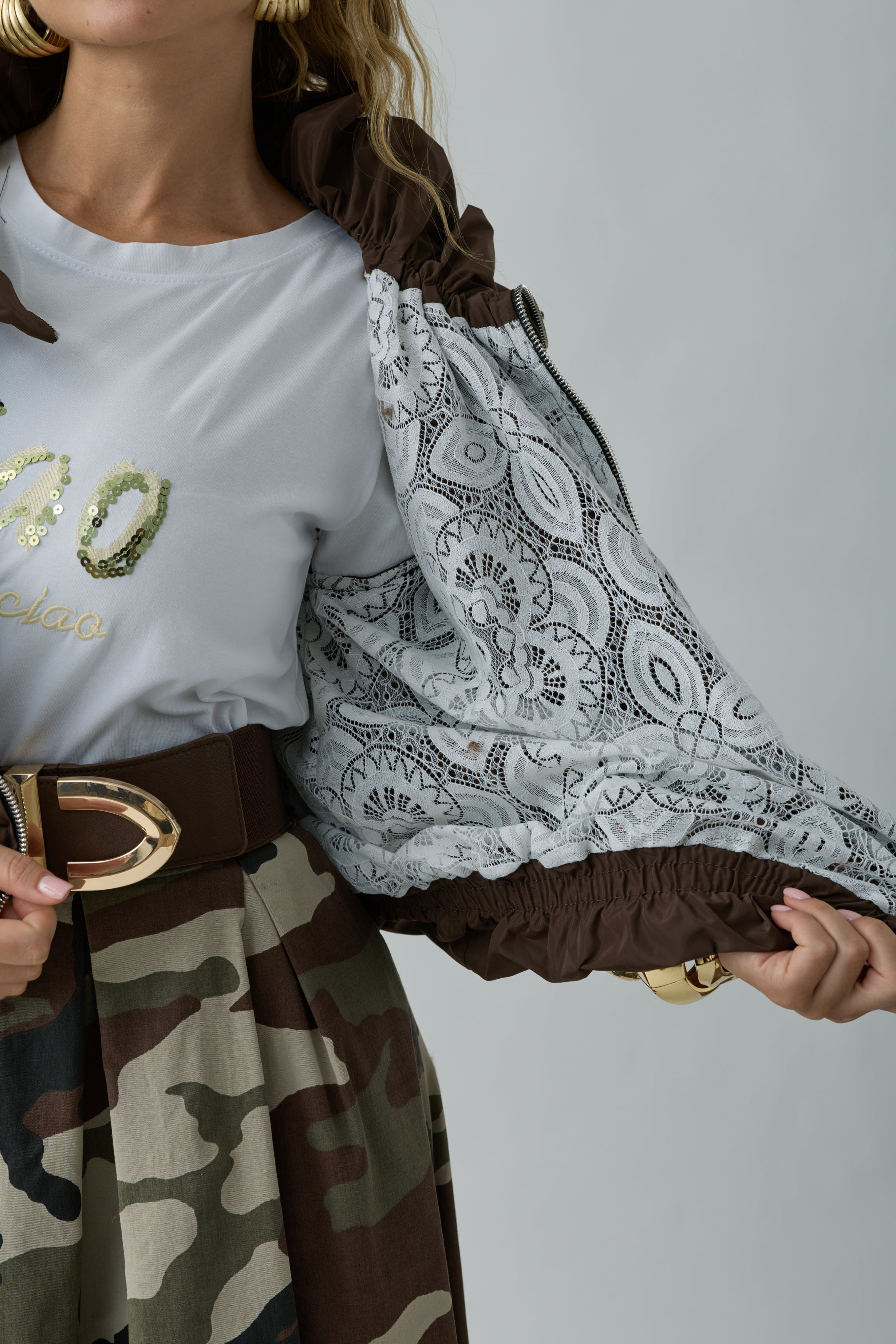 Gilet In Pizzo testa di moro|Colore:Testa di moro