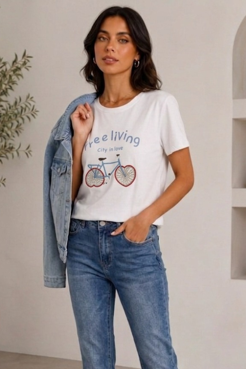 T-Shirt Free Living bianco|Colore:Bianco
