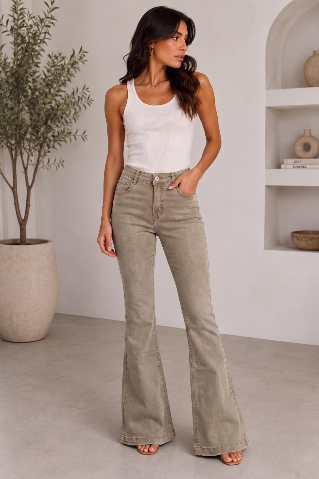 Pantalone Zampa Push Up Fango|Colore:Fango