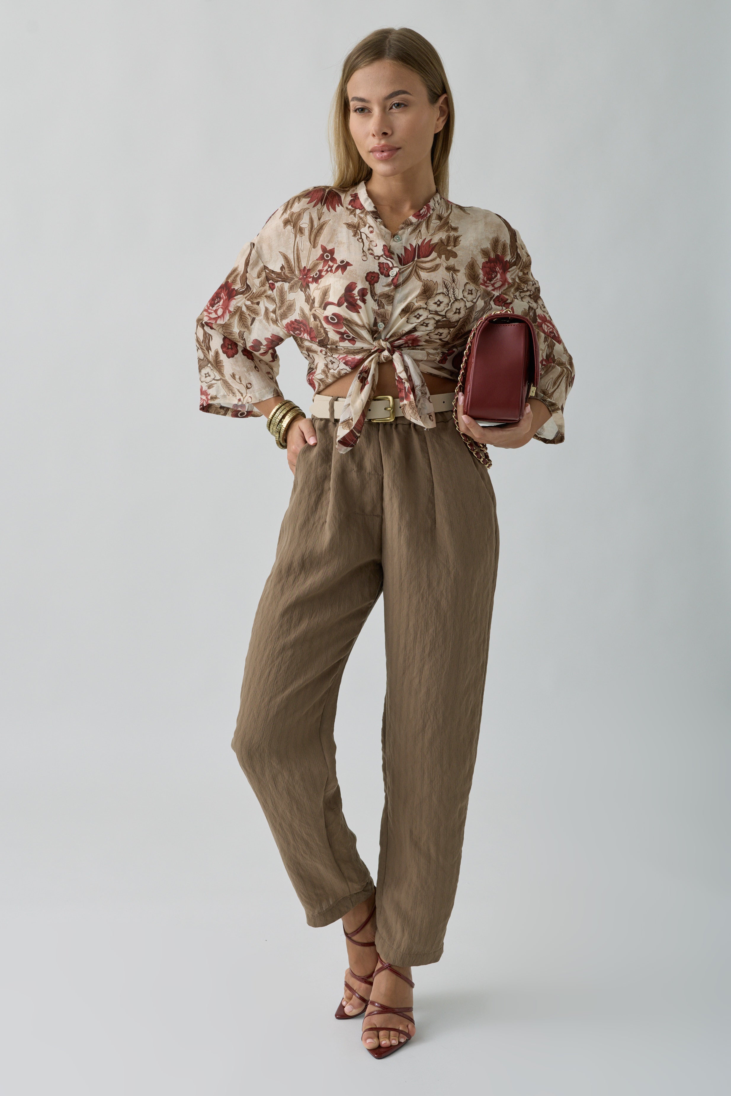 Pantalone Rigato fango|Colore:Fango