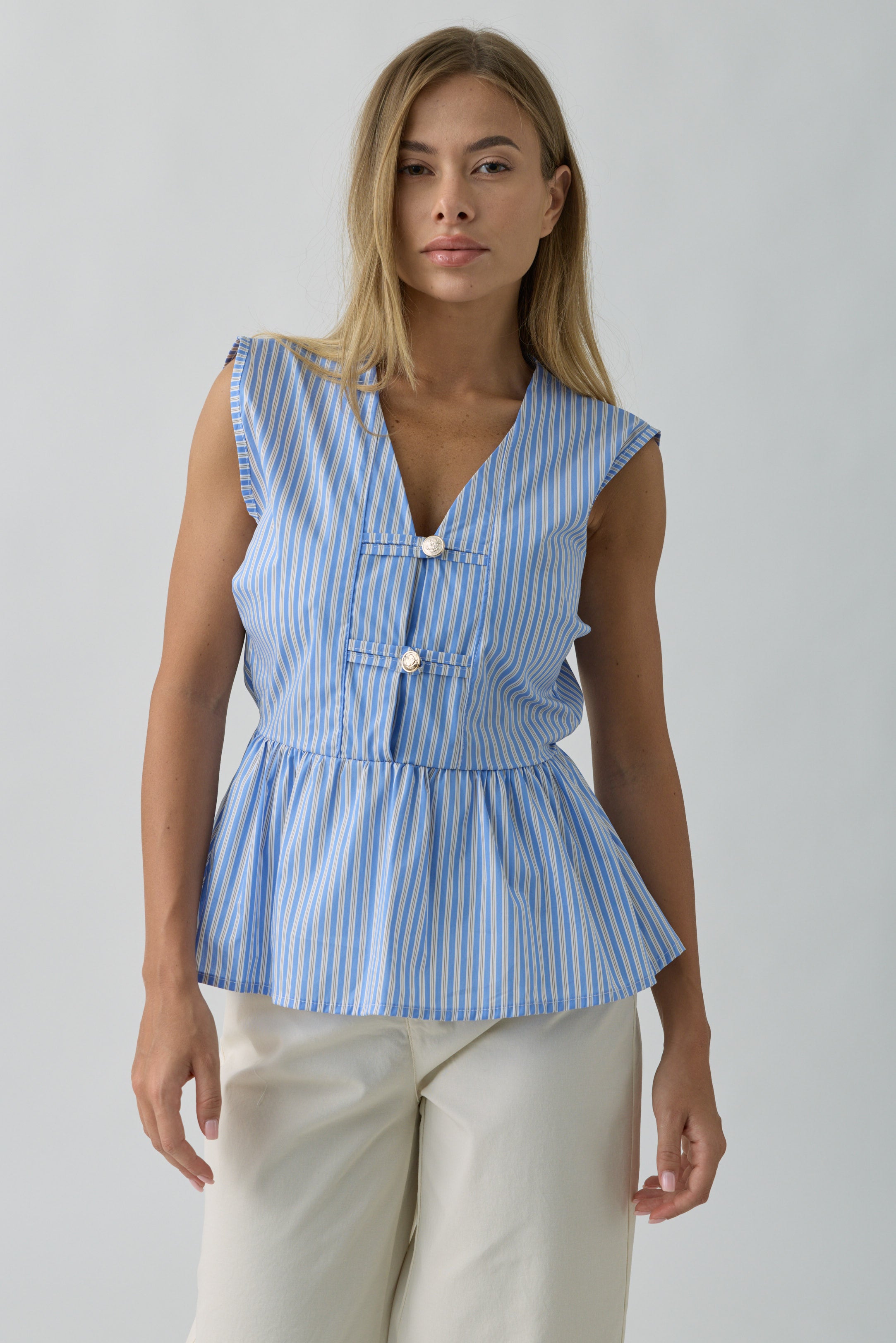 Camicia Con Bottoni Gioiello celeste|Colore:Celeste