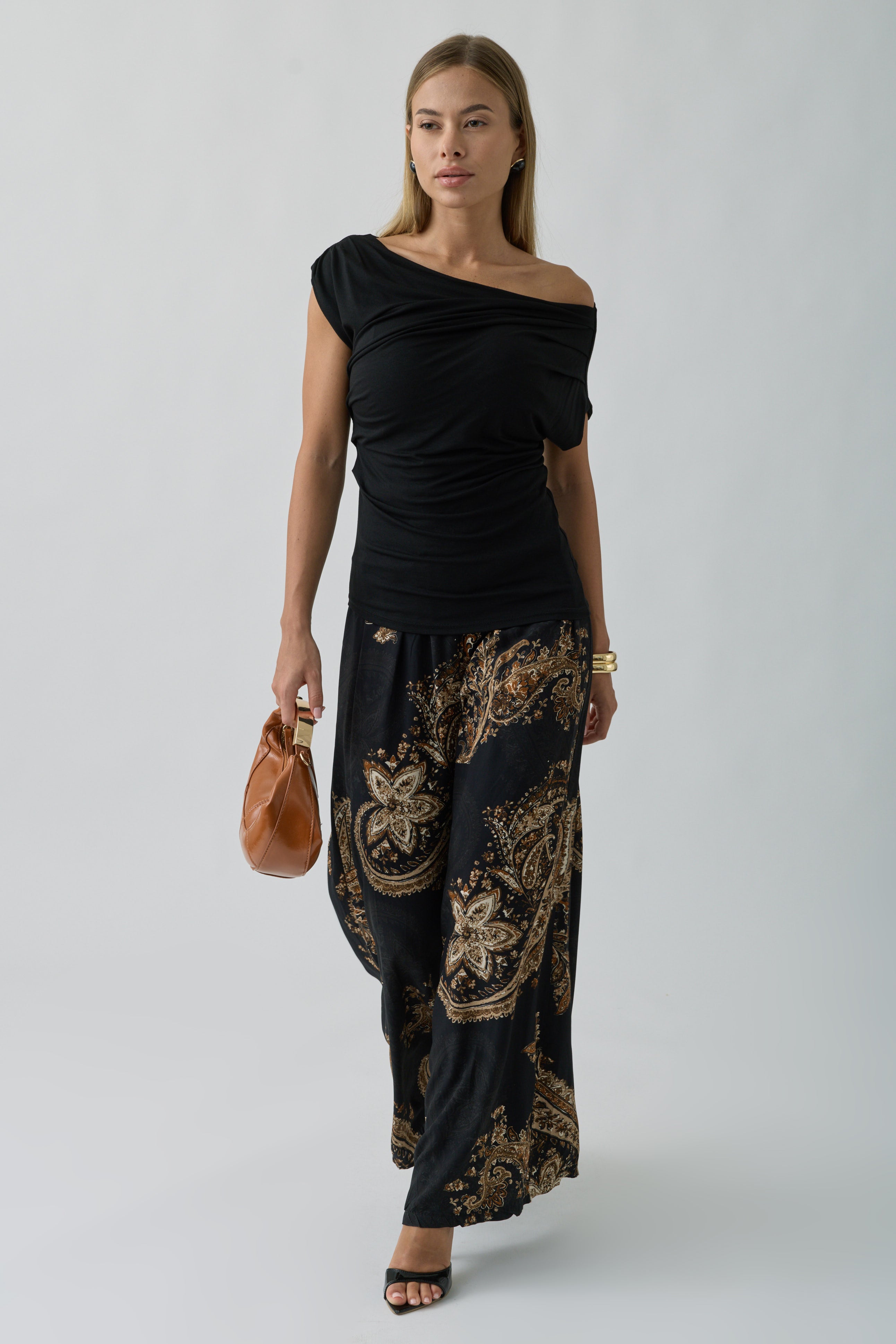 Pantalone Fantasia Cashmere nero|Colore:Nero