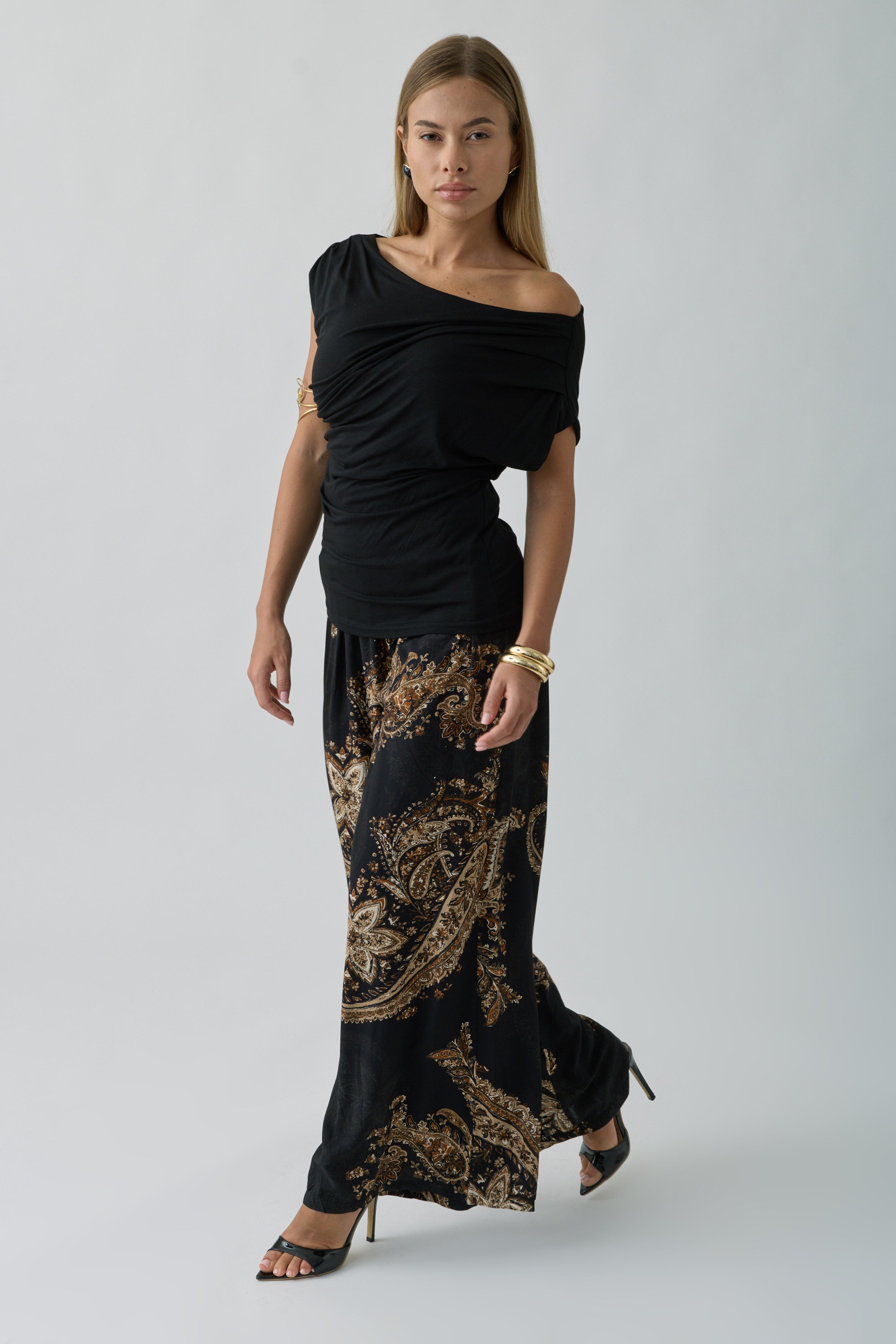 Pantalone Fantasia Cashmere nero|Colore:Nero