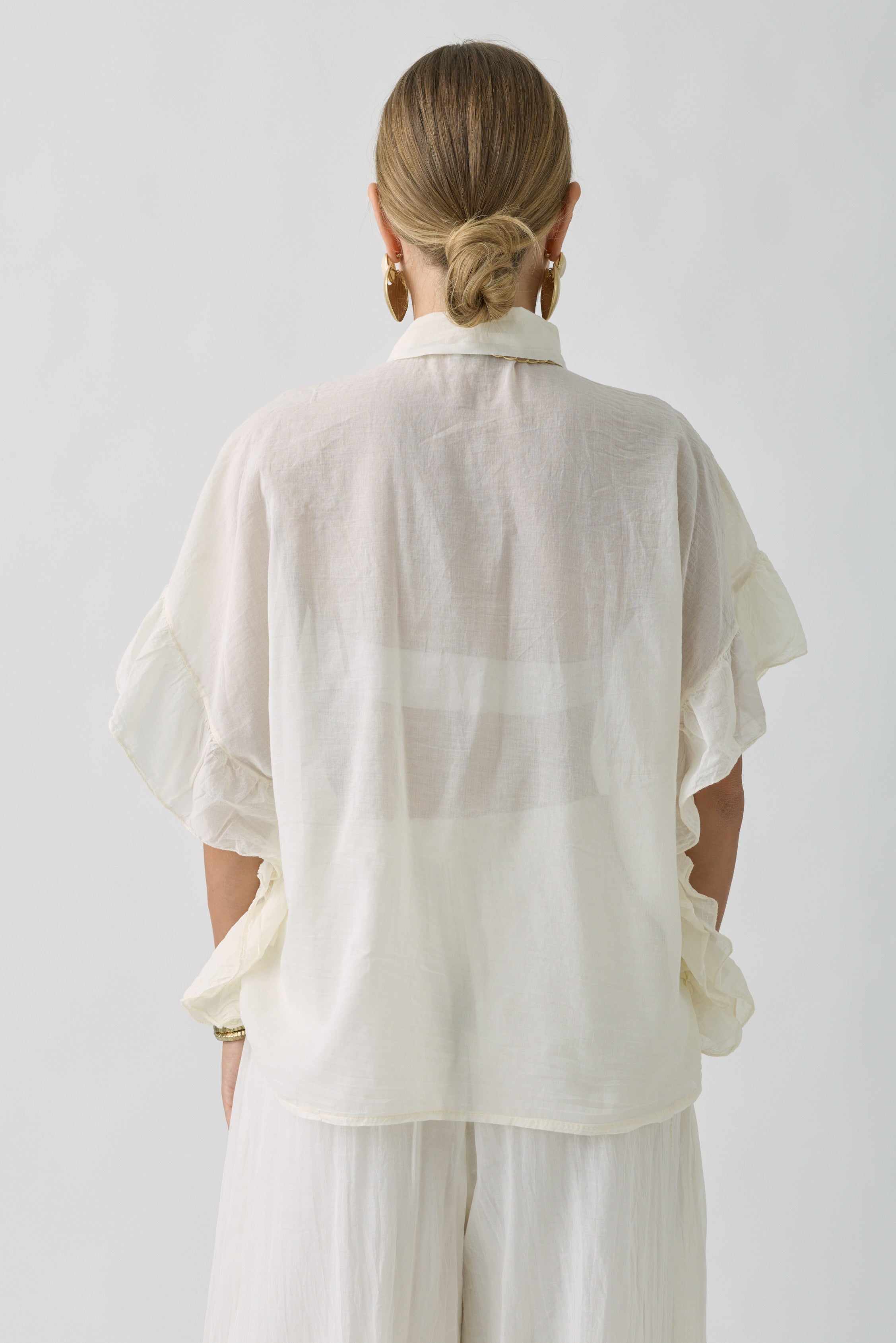 Camicia Volant burro|Colore:Burro