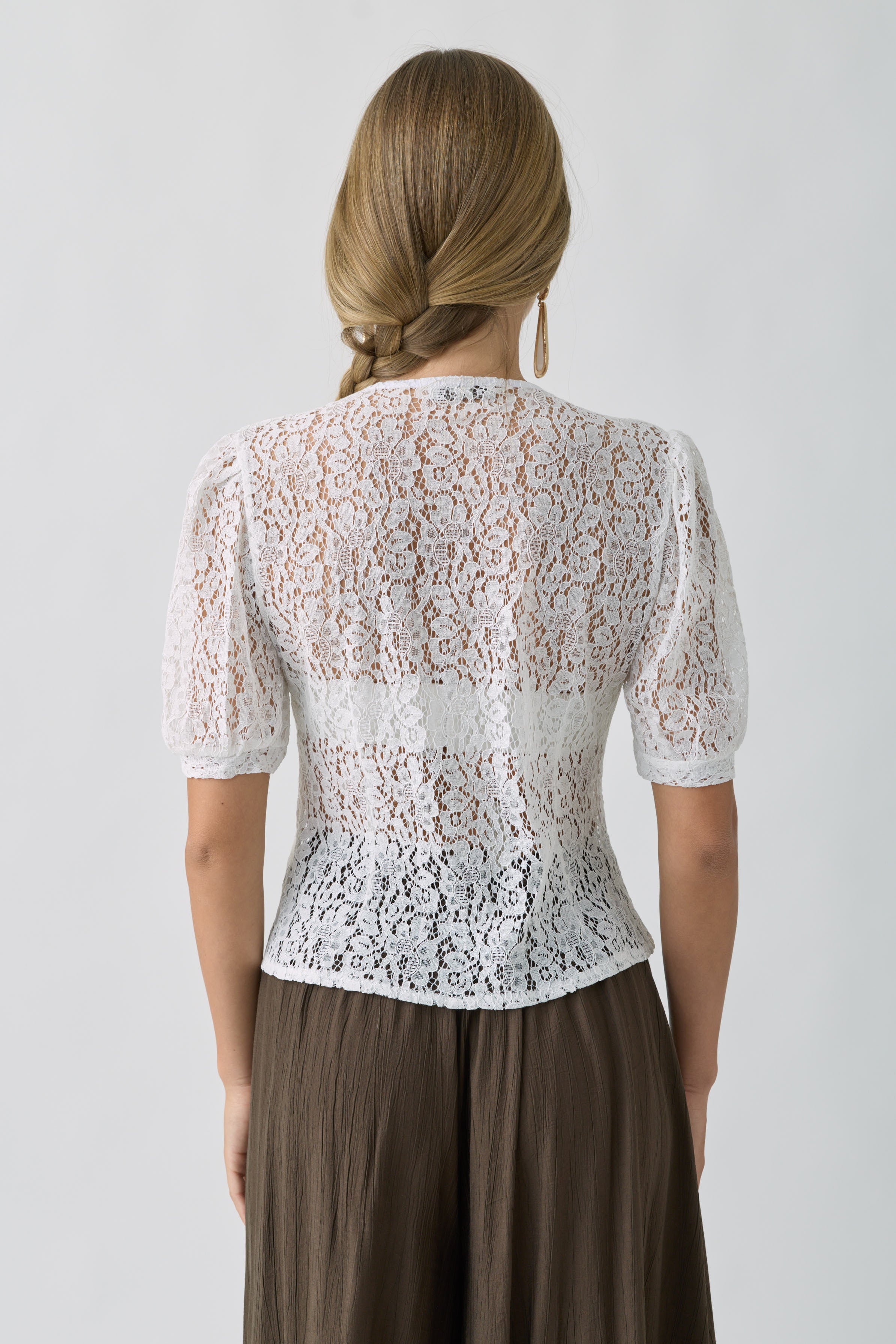 Camicia Pizzo Bon Ton bianco|Colore:Bianco