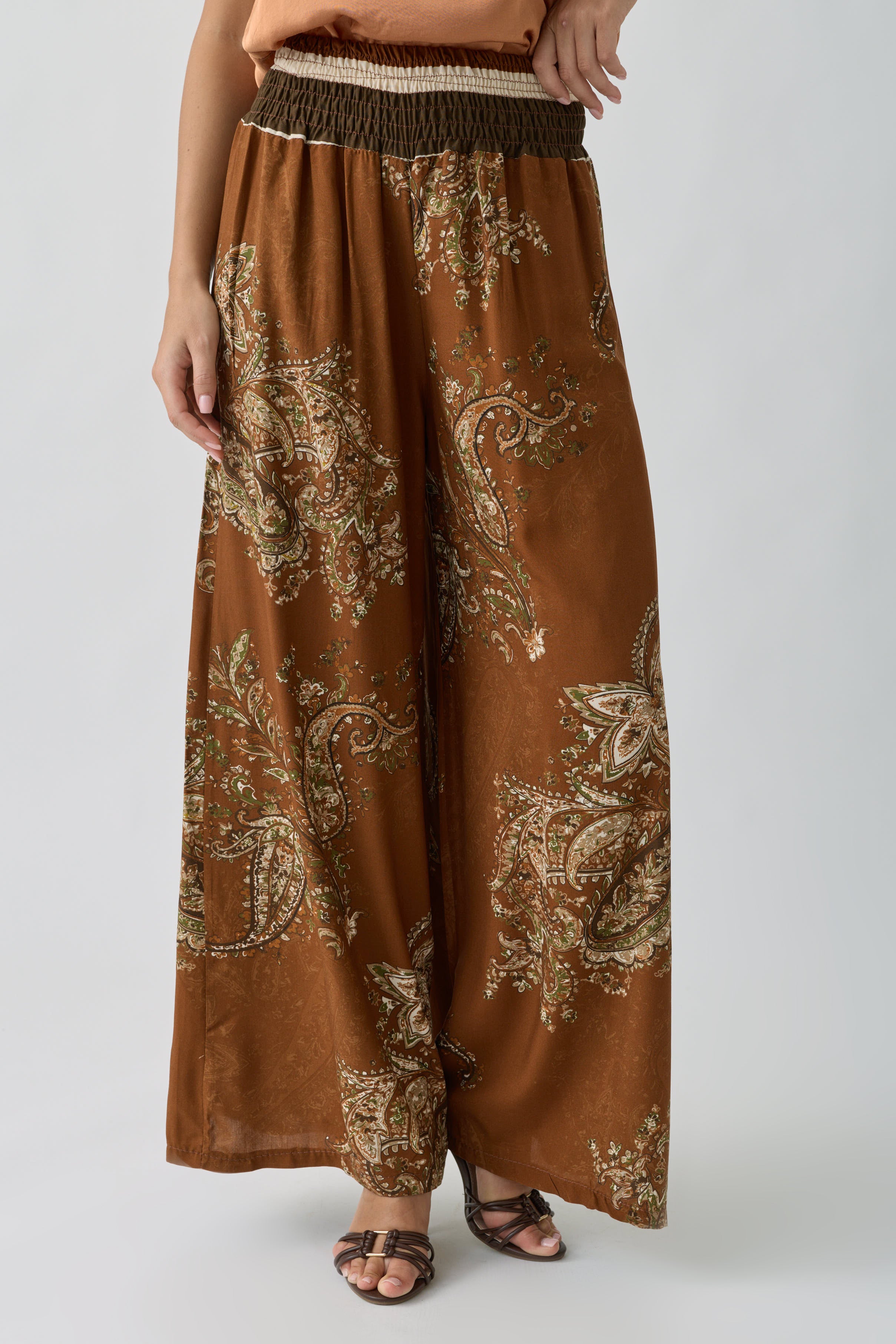Pantalone Fantasia Cashmere Coccio|Colore:Coccio