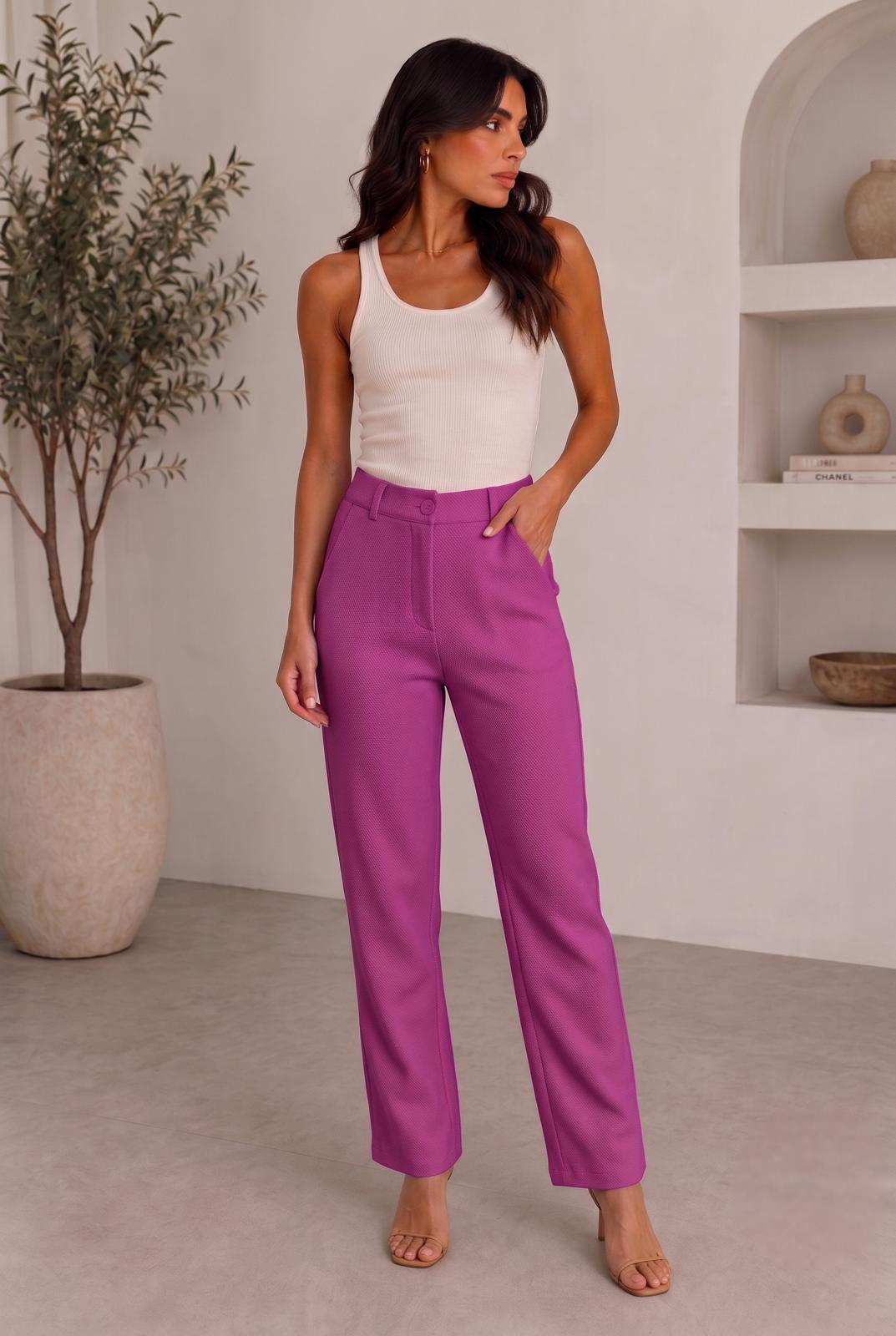 Pantalone Punto Milano magenta|Colore:Magenta