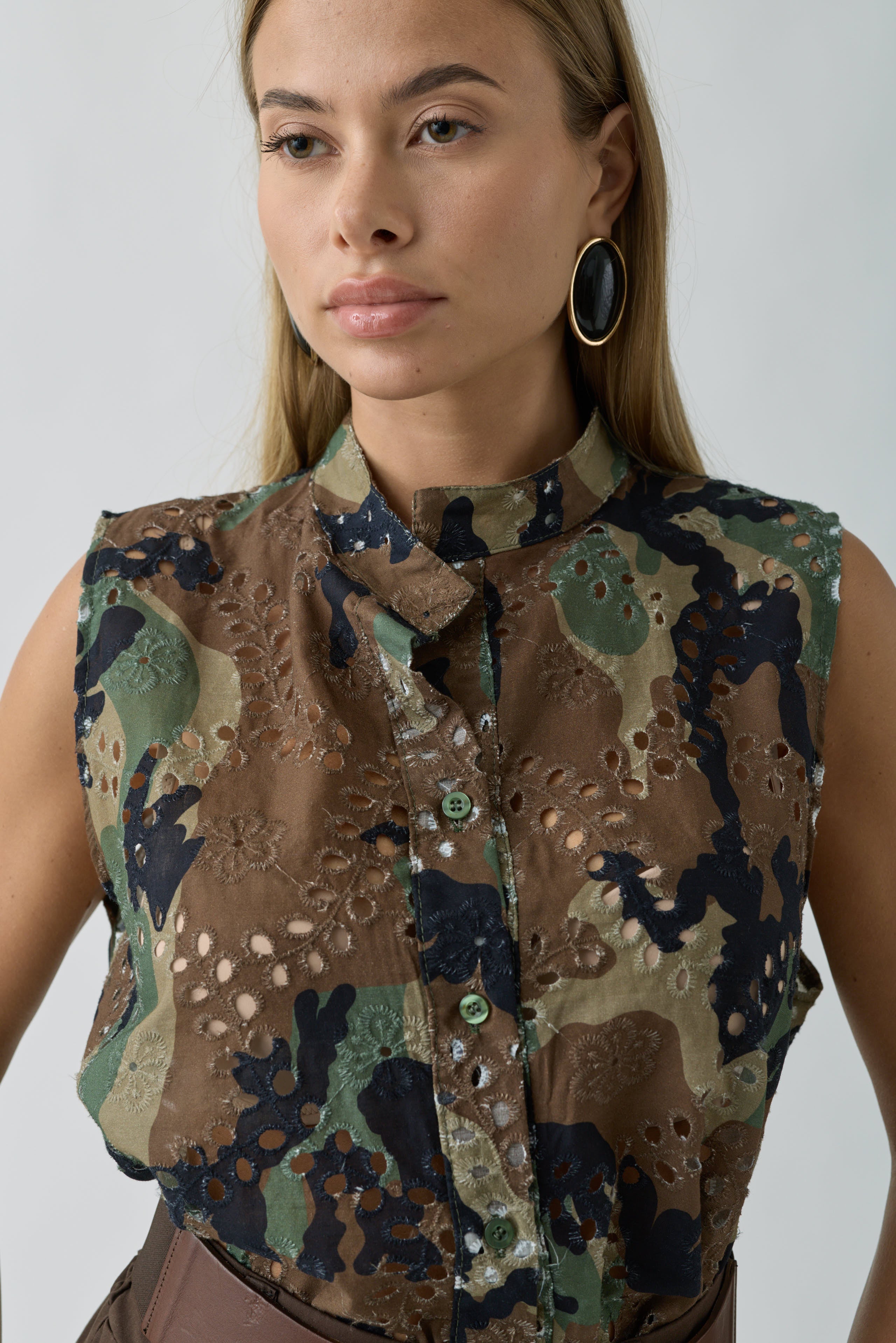 Camicia Camouflage verde militare|Colore:Verde militare