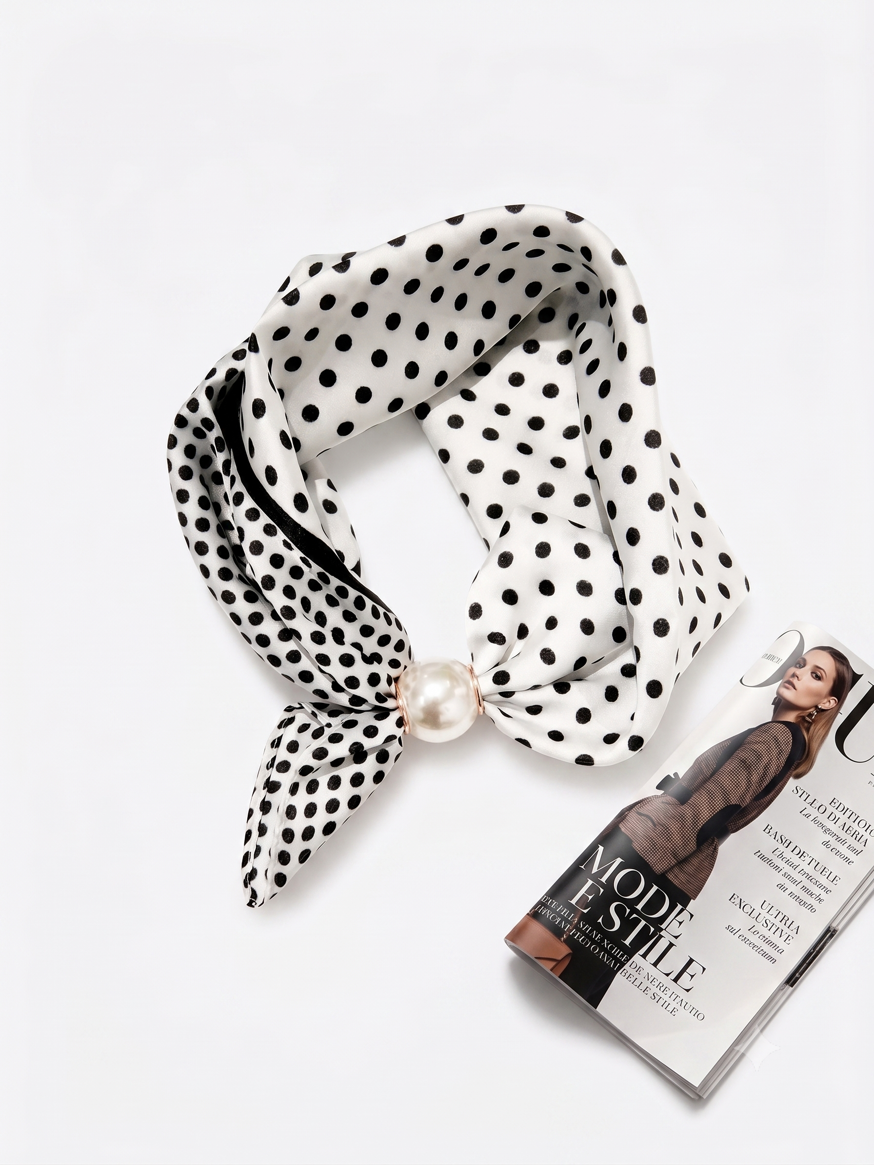 Foulard Pois bianco|Colore:Bianco