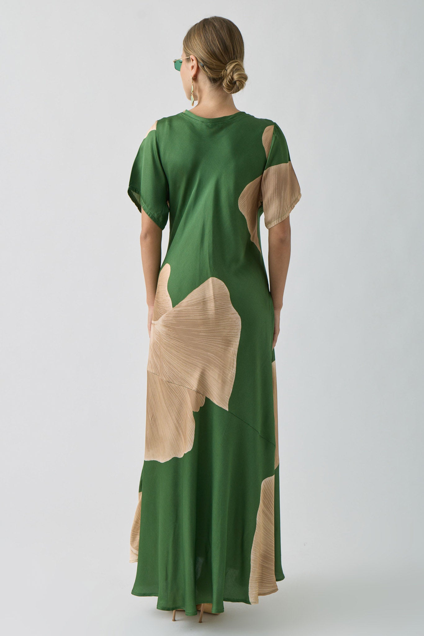 Abito Lungo Satin verde|Colore:Verde