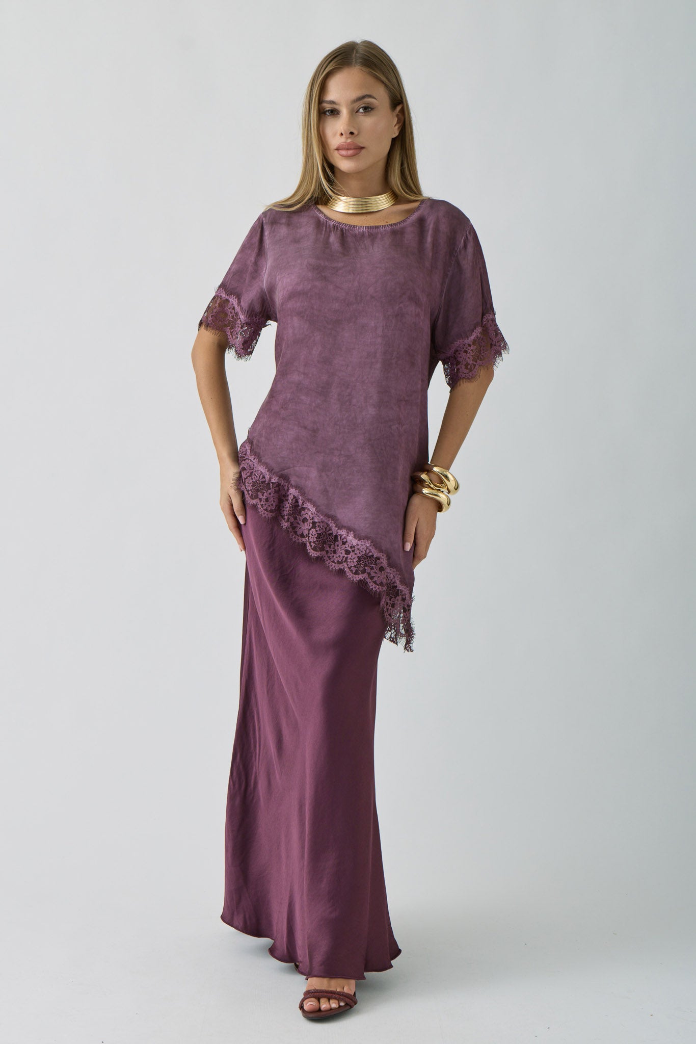 Gonna Longuette malva|Colore:Malva