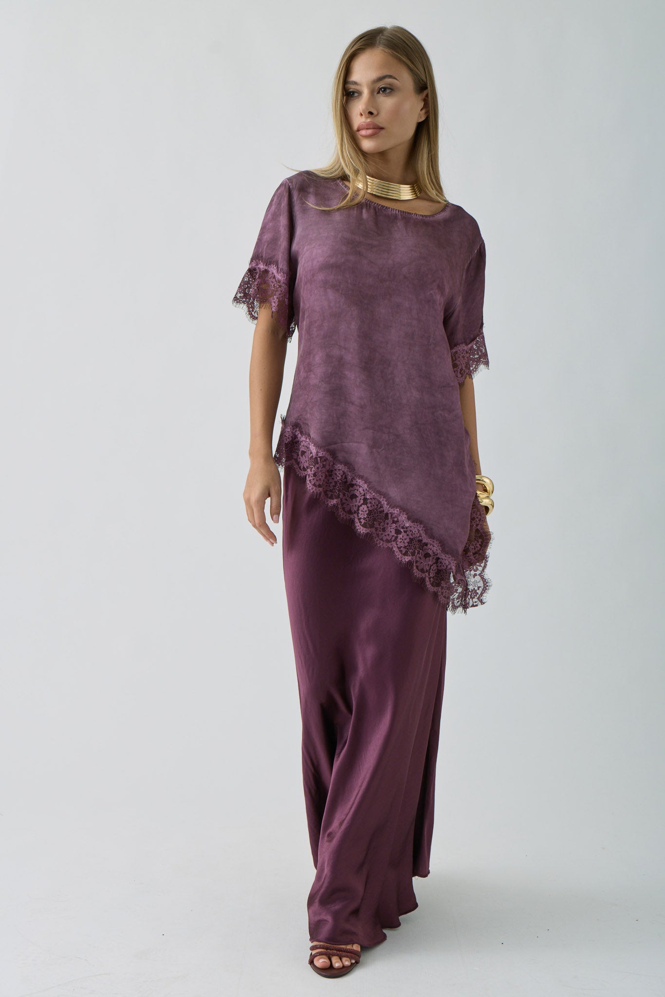 Gonna Longuette malva|Colore:Malva