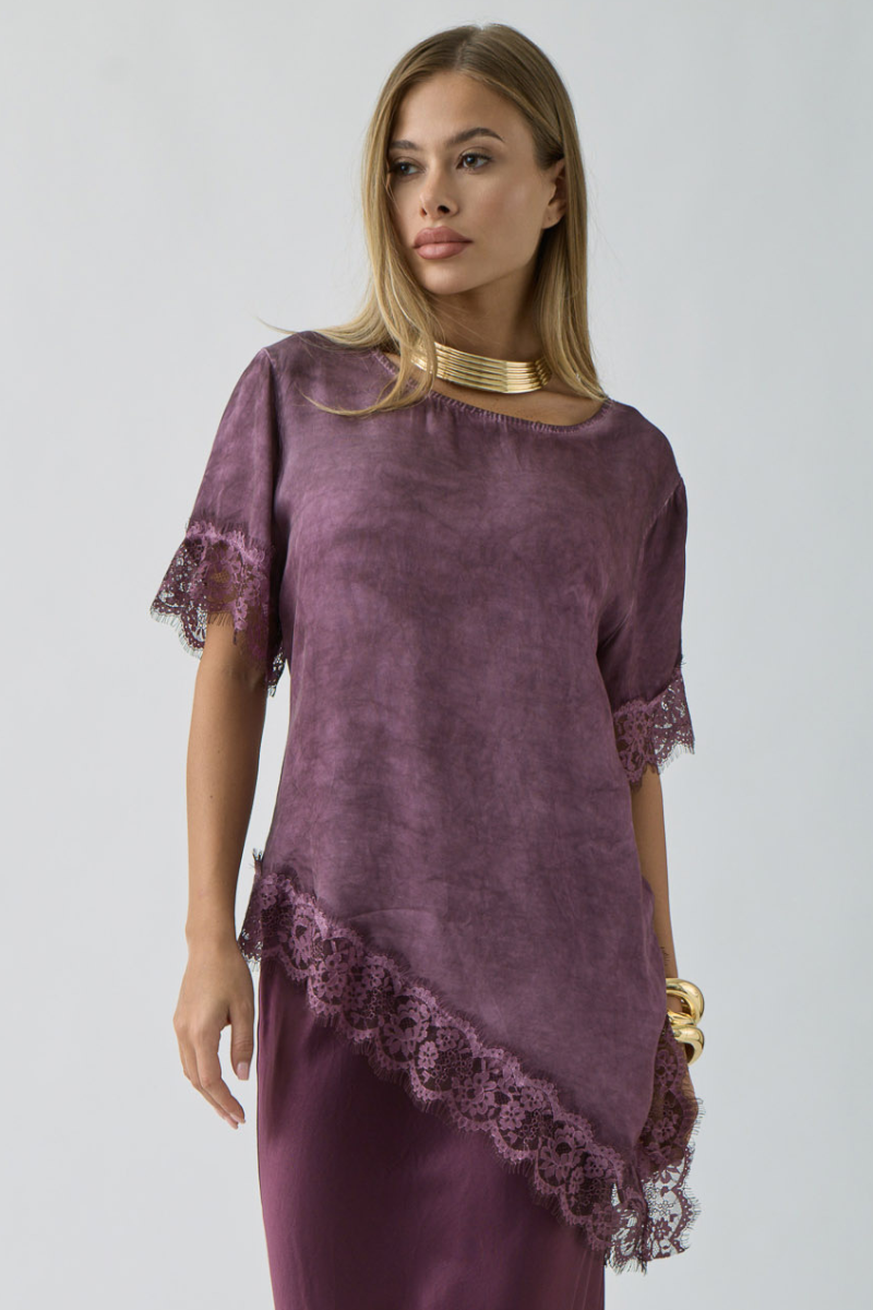 Blusa Asimmetrica malva|Colore:Malva