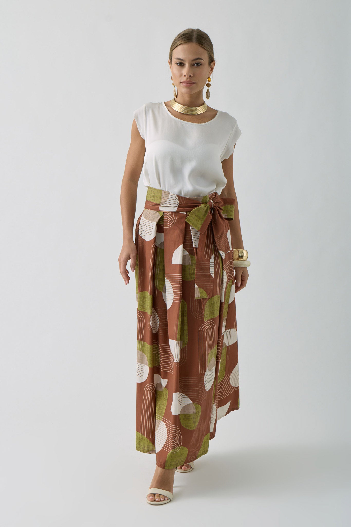 Gonna Geometrica verde|Colore:Verde