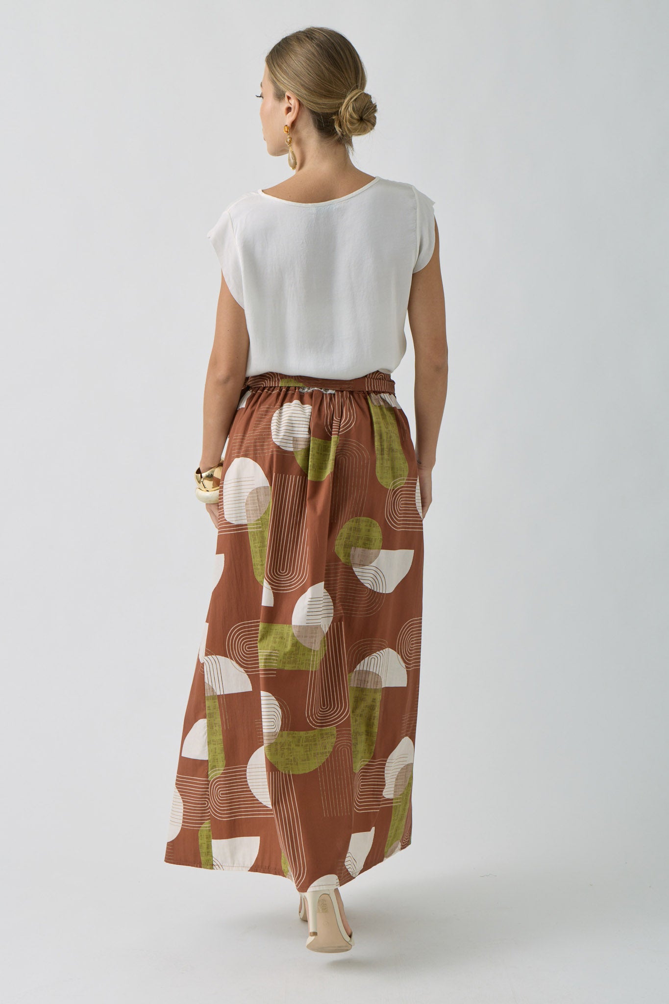 Gonna Geometrica verde|Colore:Verde