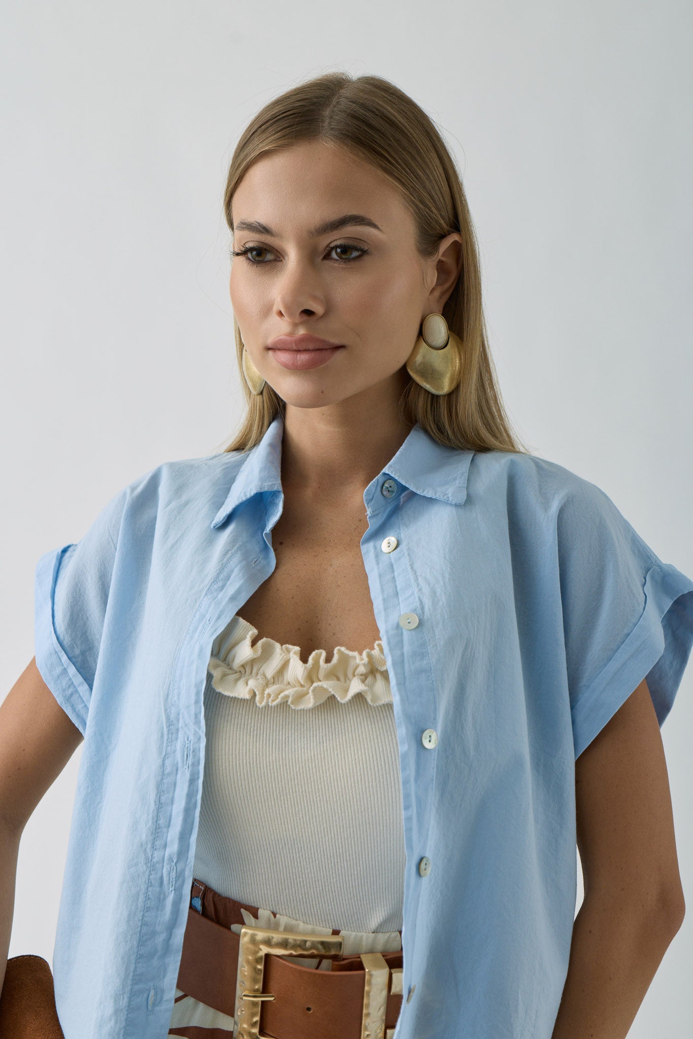 Camicia Aria Celeste|Colore:Celeste