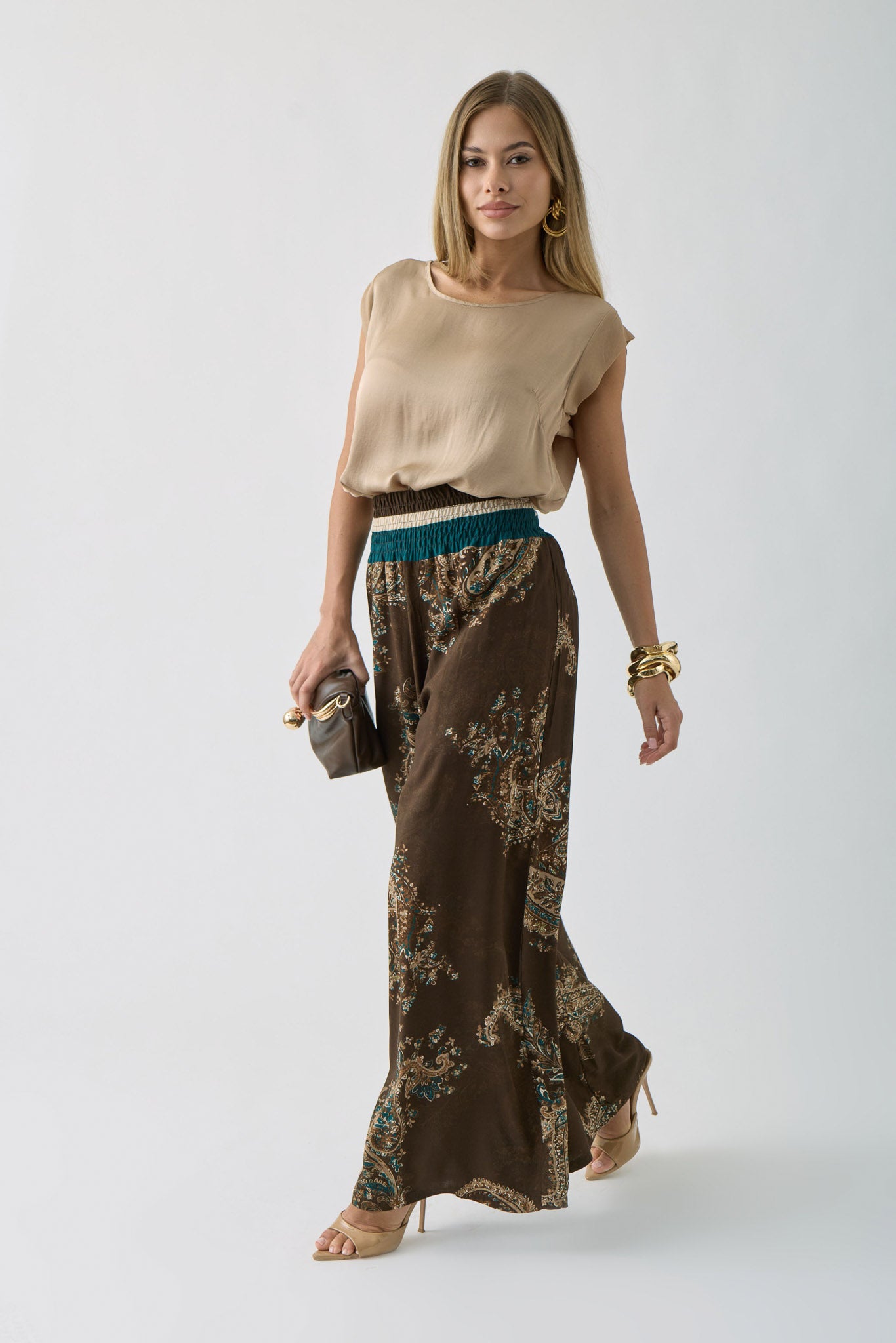 Pantalone Fantasia Cashmere Testa di moro|Colore:Testa di moro