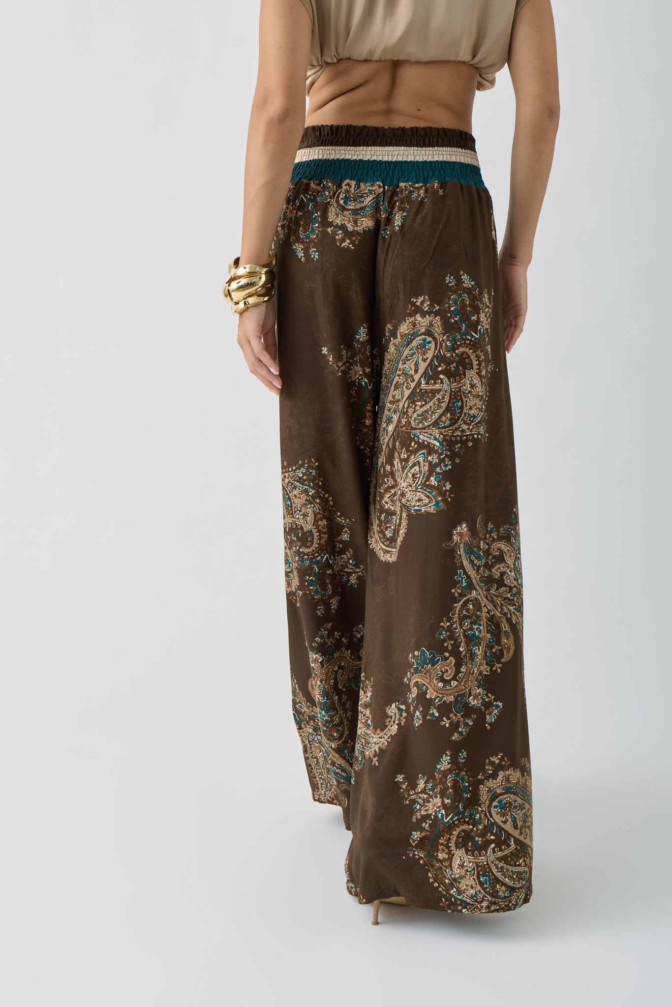 Pantalone Fantasia Cashmere Testa di moro|Colore:Testa di moro