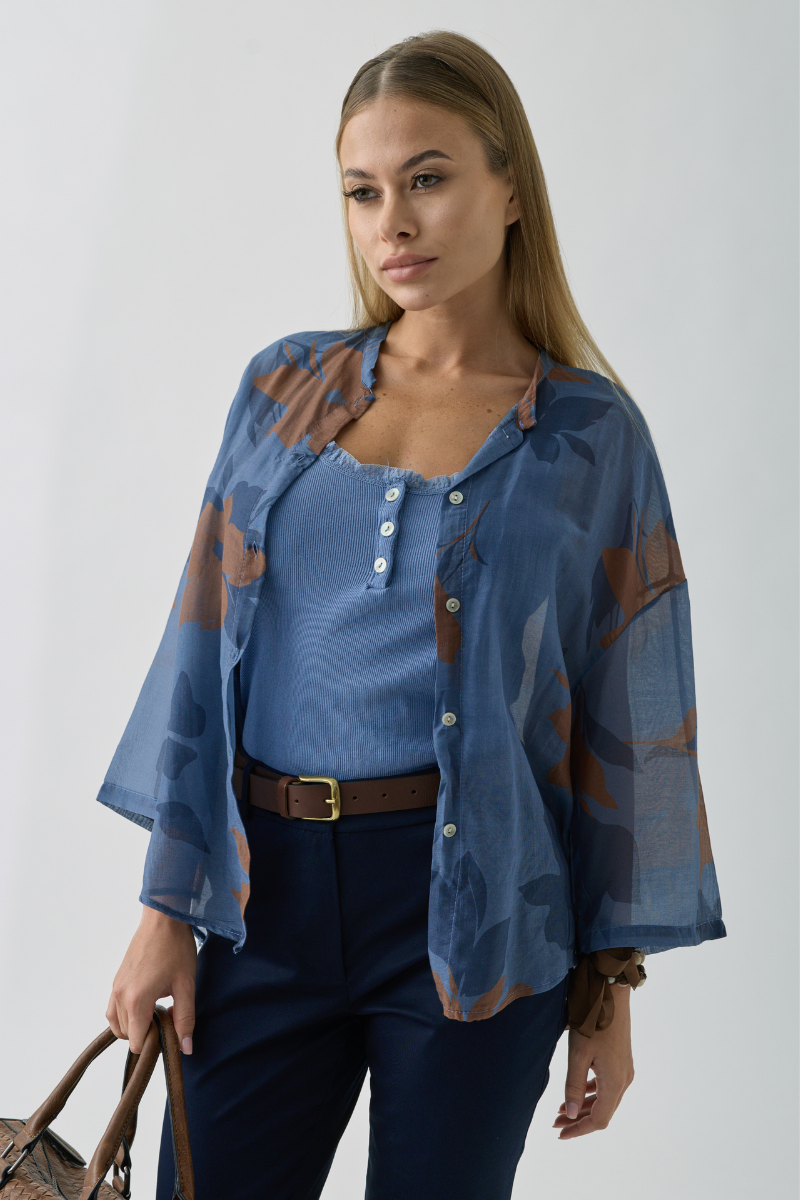 Camicia Foglie avion|Colore:Avion