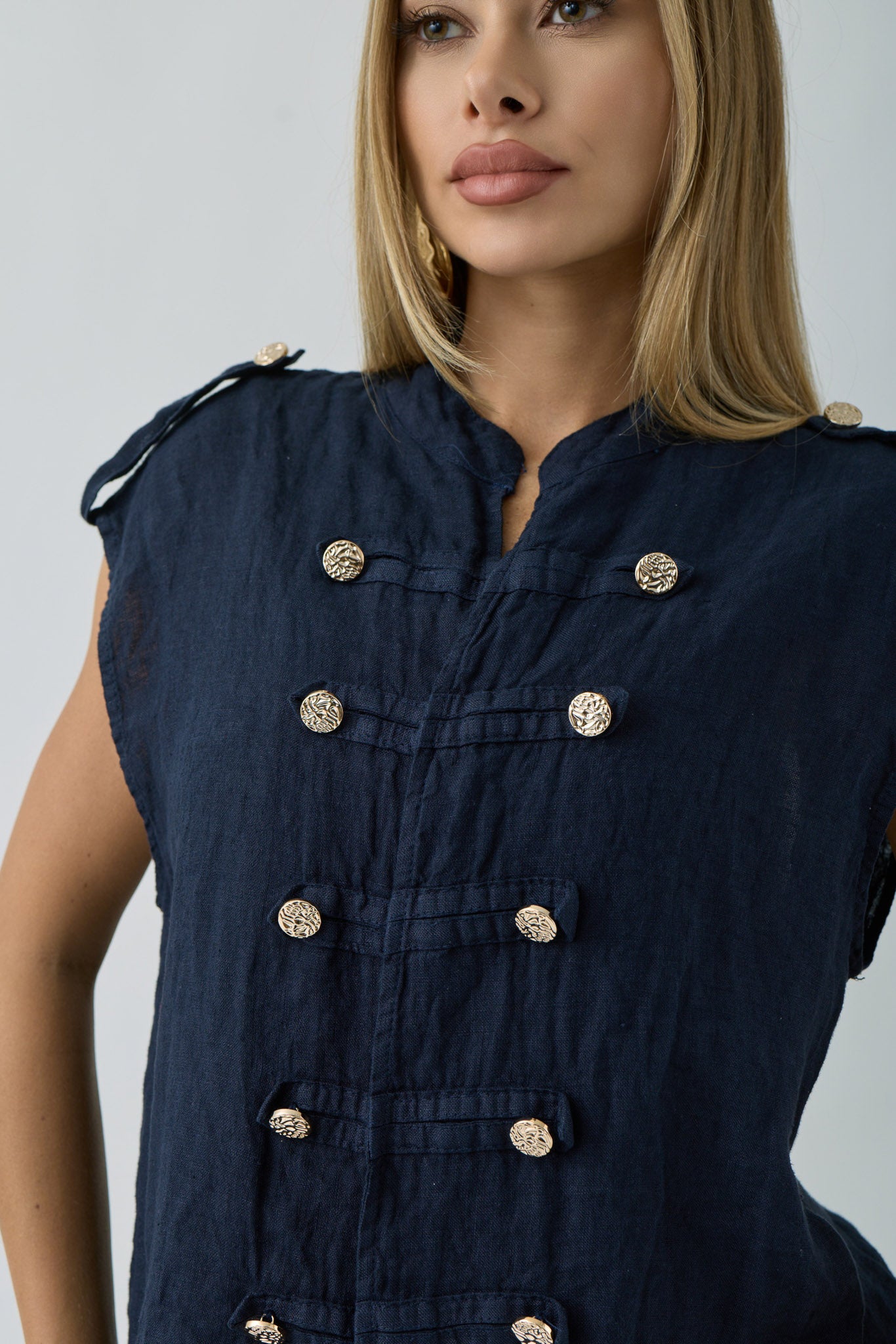 Coordinato In Lino Lucy Blu|Colore:Blu