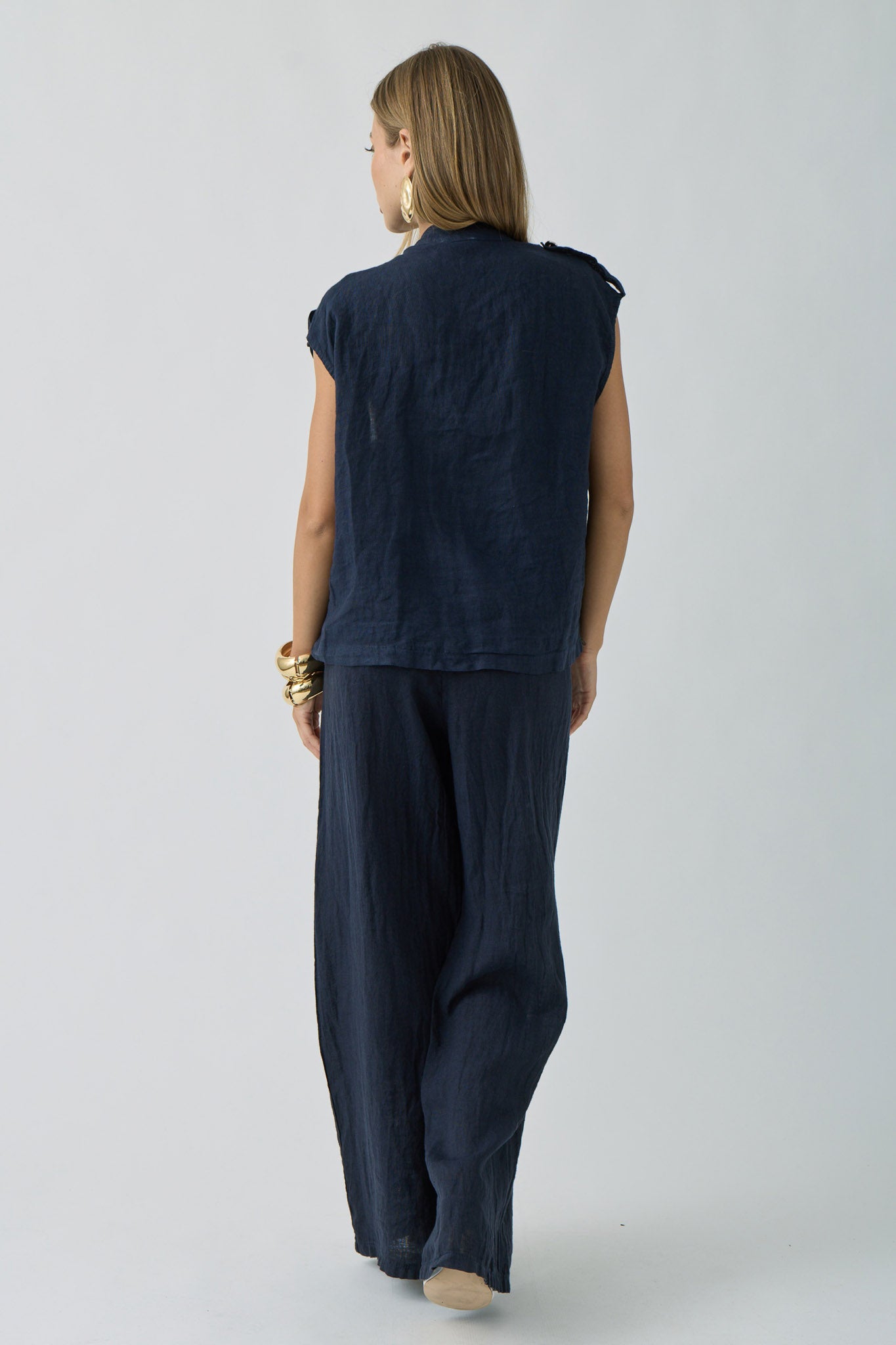 Coordinato In Lino Lucy Blu|Colore:Blu