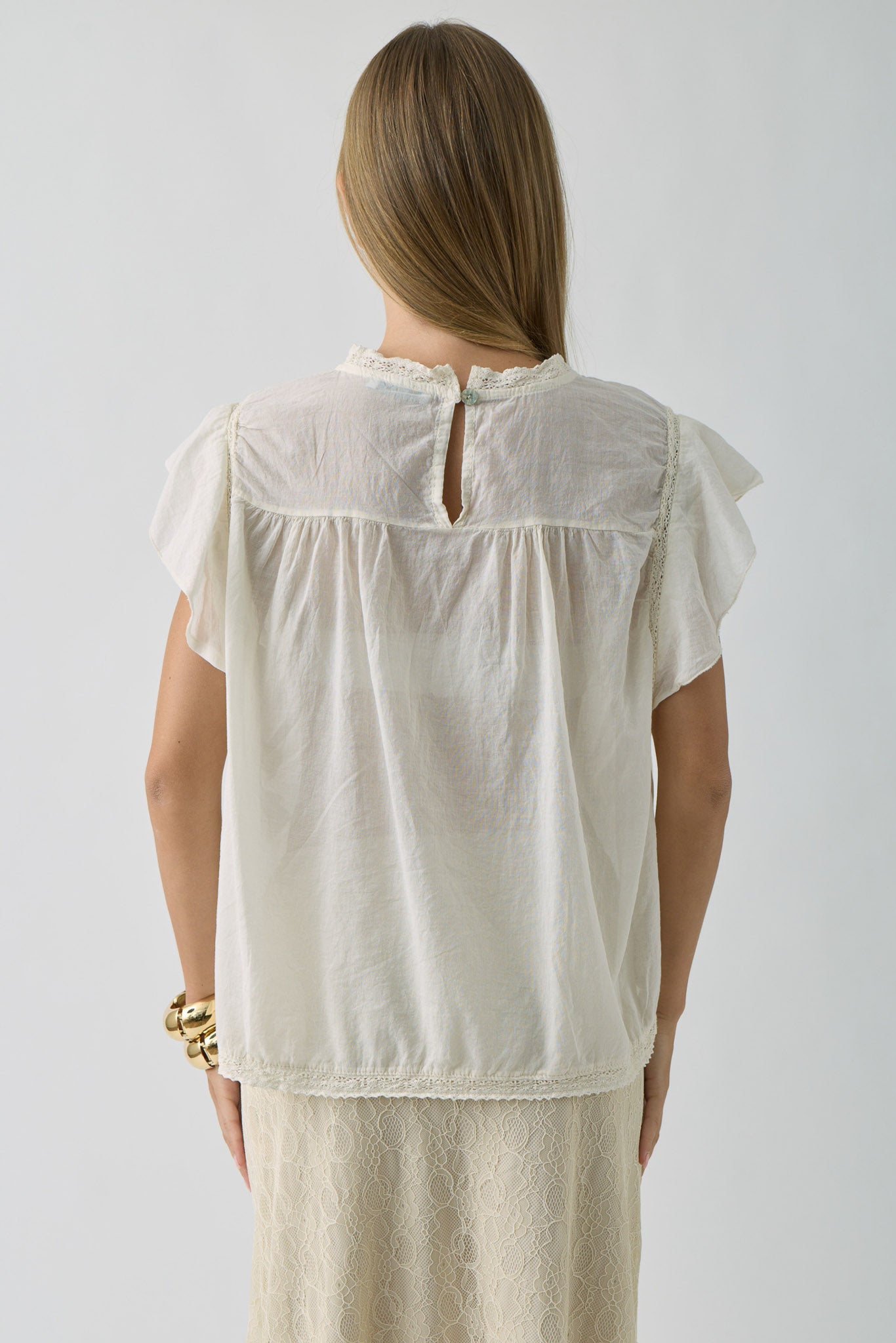 Blusa Macramè Anita burro|Colore:Burro
