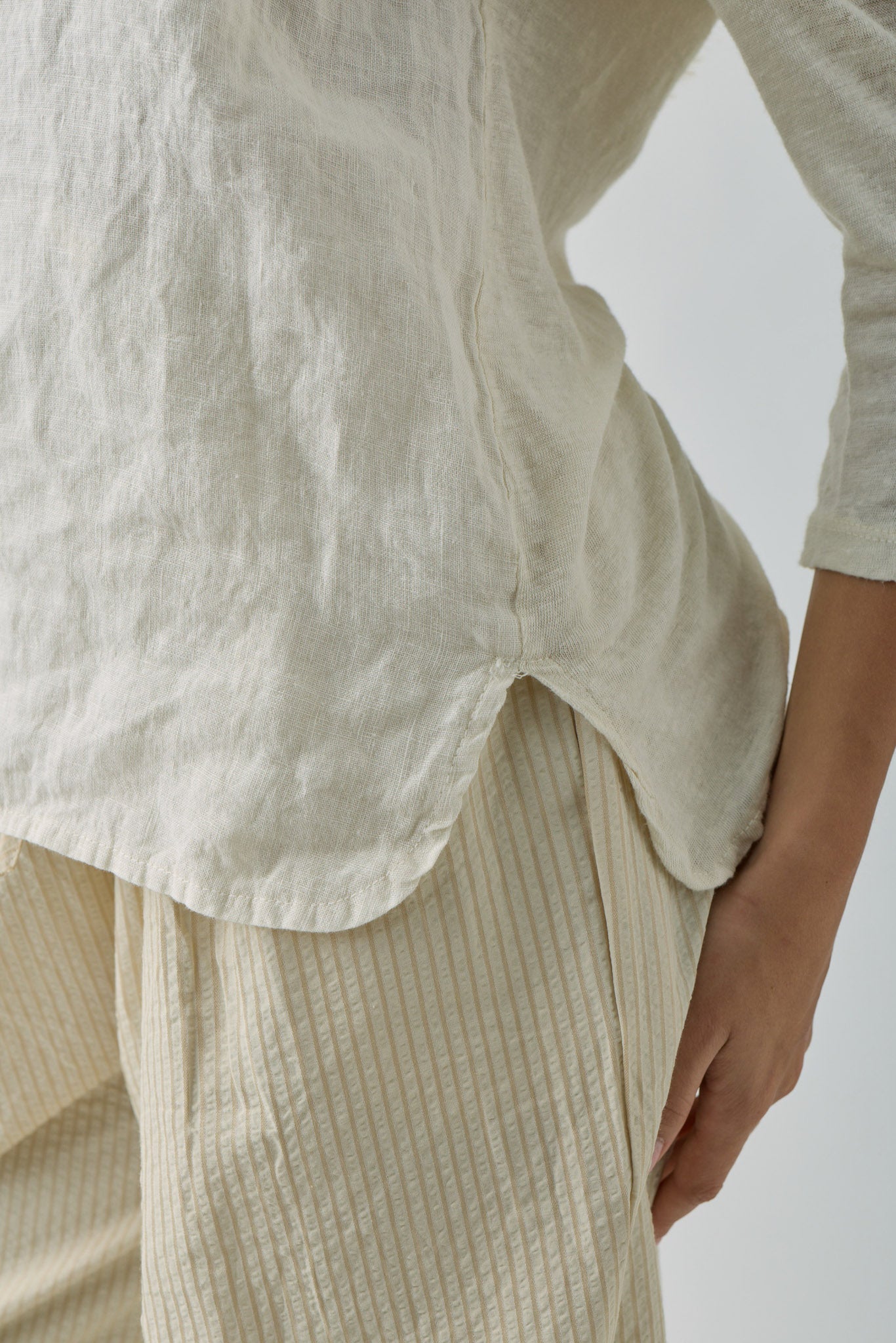 Blusa In Lino beige|Colore:Beige