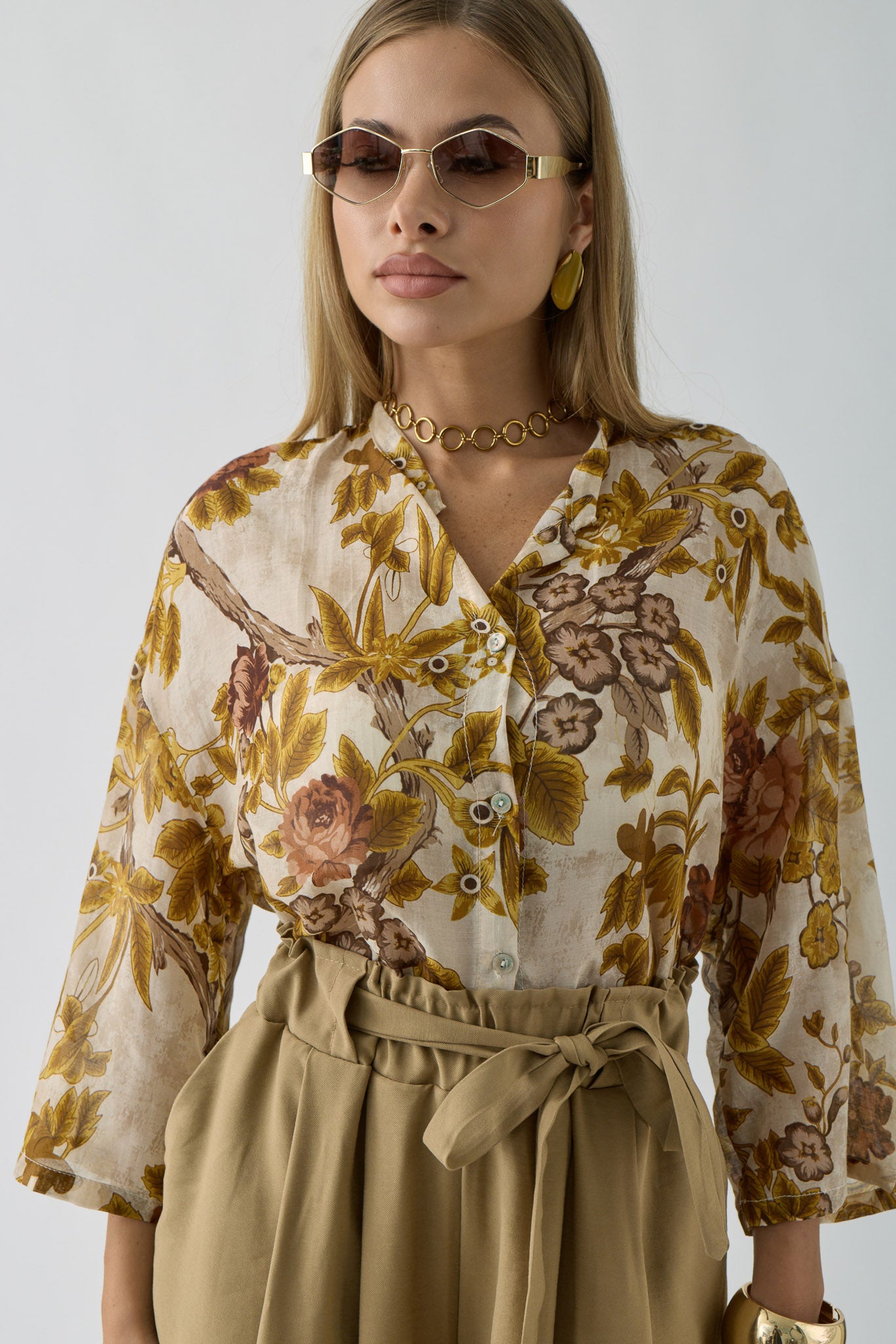 Camicia Bird Ocra|Colore:Ocra