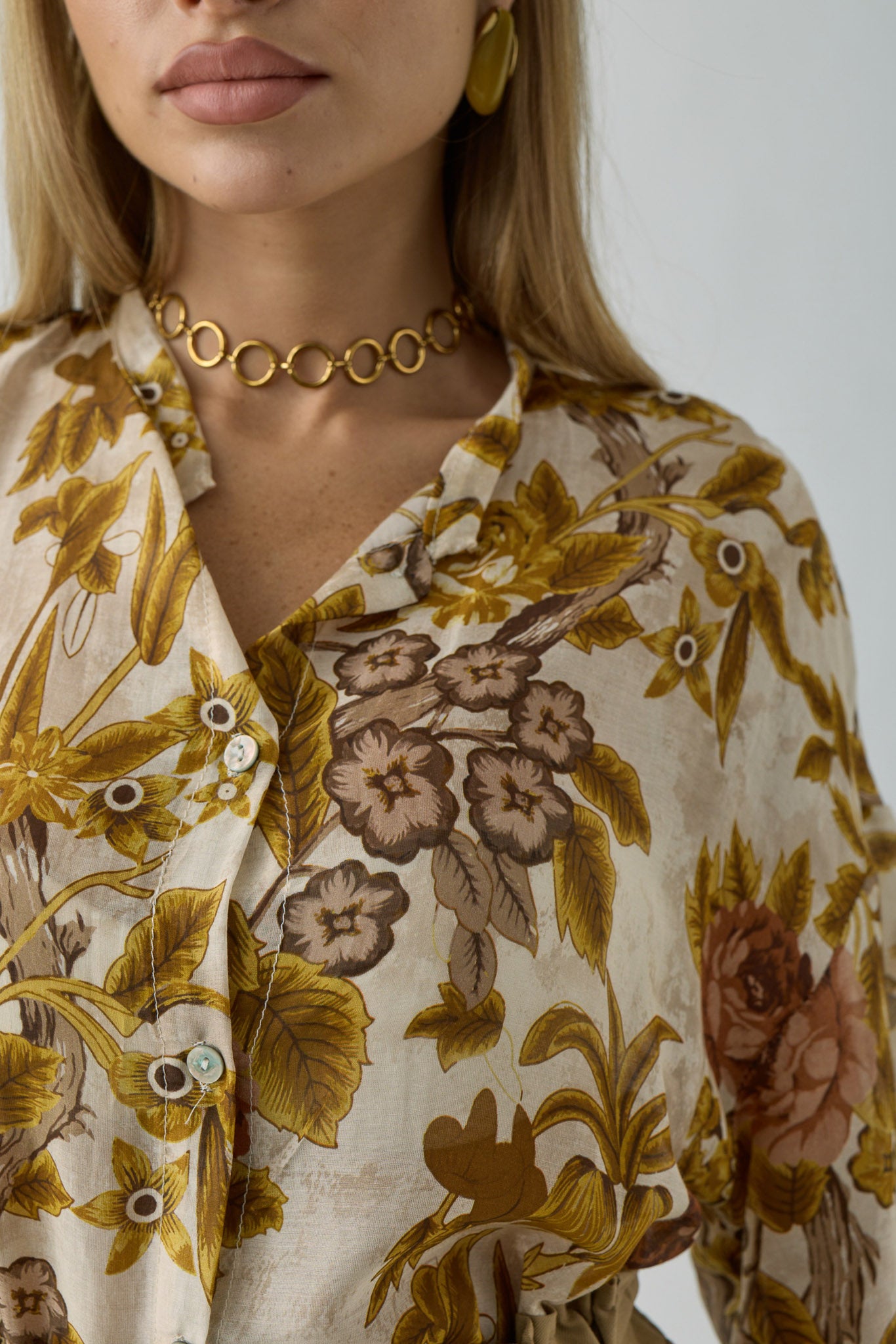 Camicia Bird Ocra|Colore:Ocra