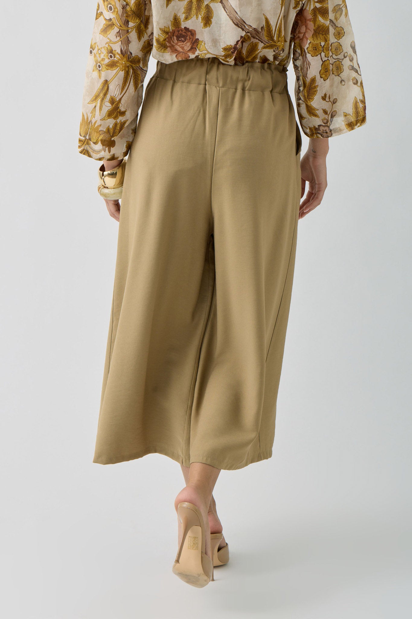Pantalone Palazzo Cropped cammello|Colore:Cammello